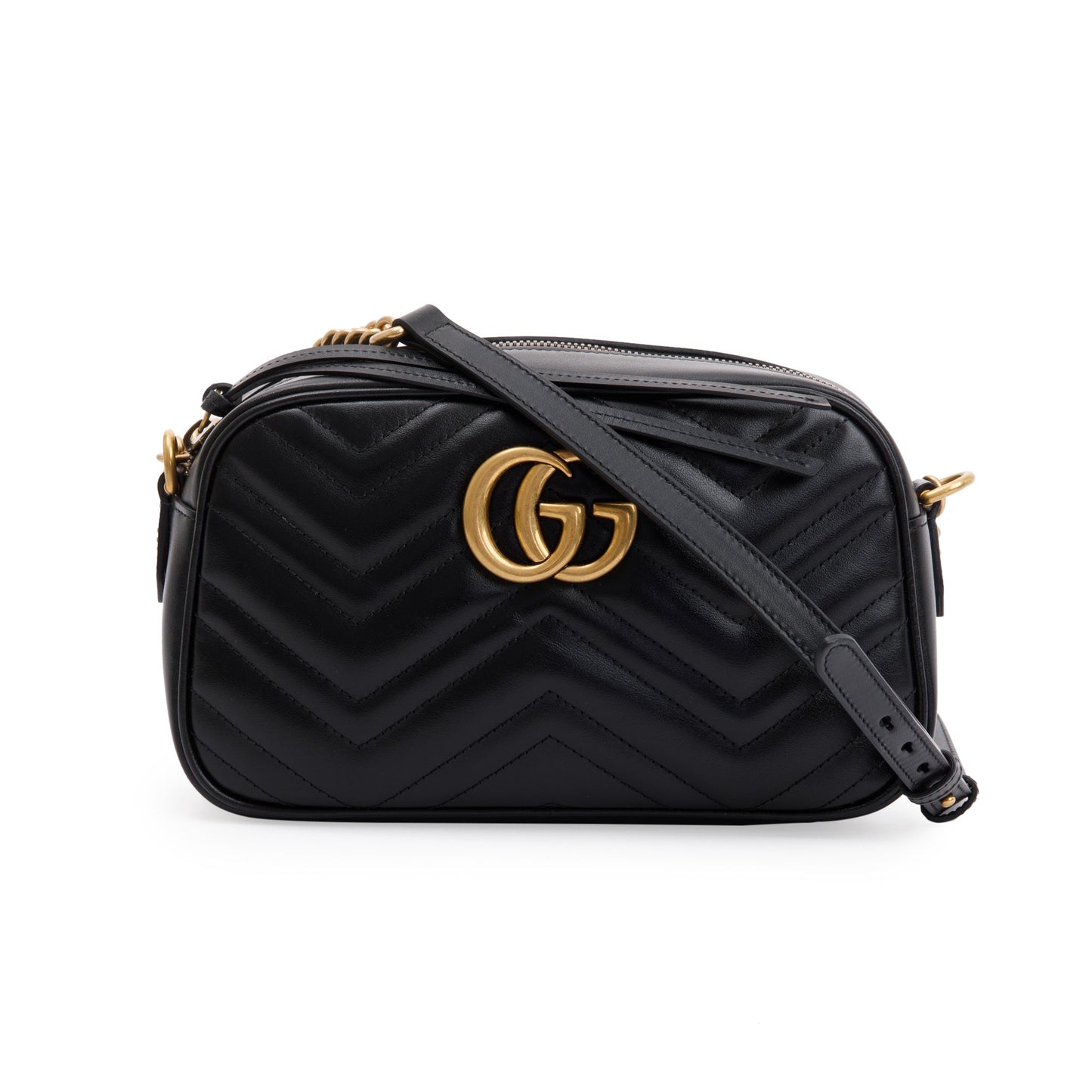 Gucci Black GG Marmont Matelasse Small Shoulder Bag