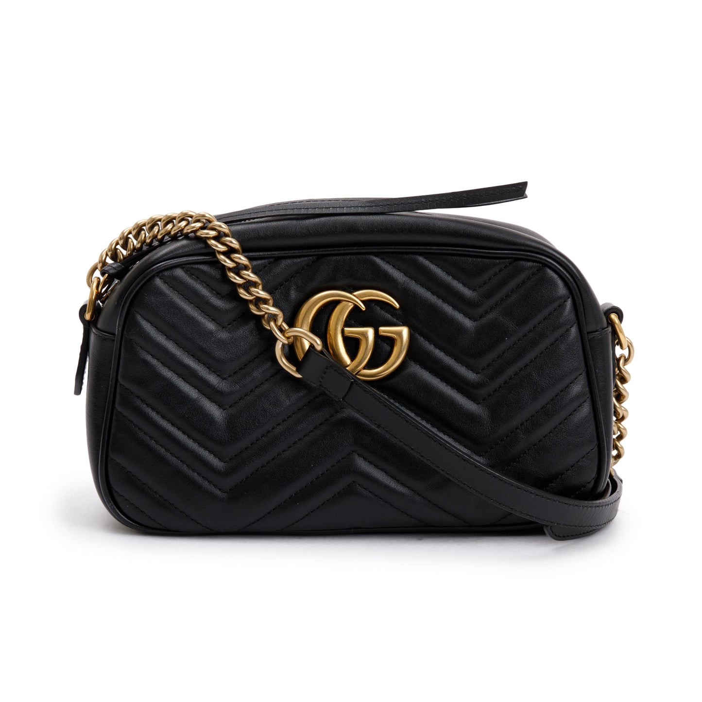 Gucci Black GG Marmont Matelasse Small Shoulder Bag