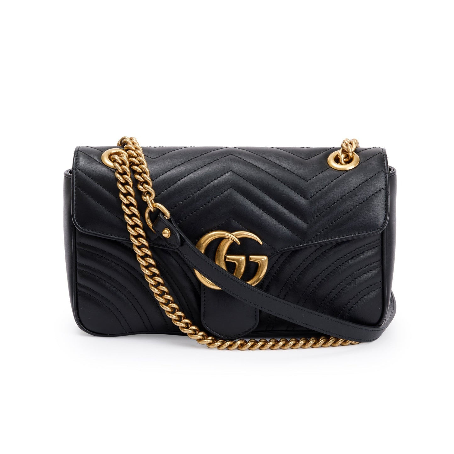 Gucci Black GG Marmont Matelasse Small Shoulder Bag