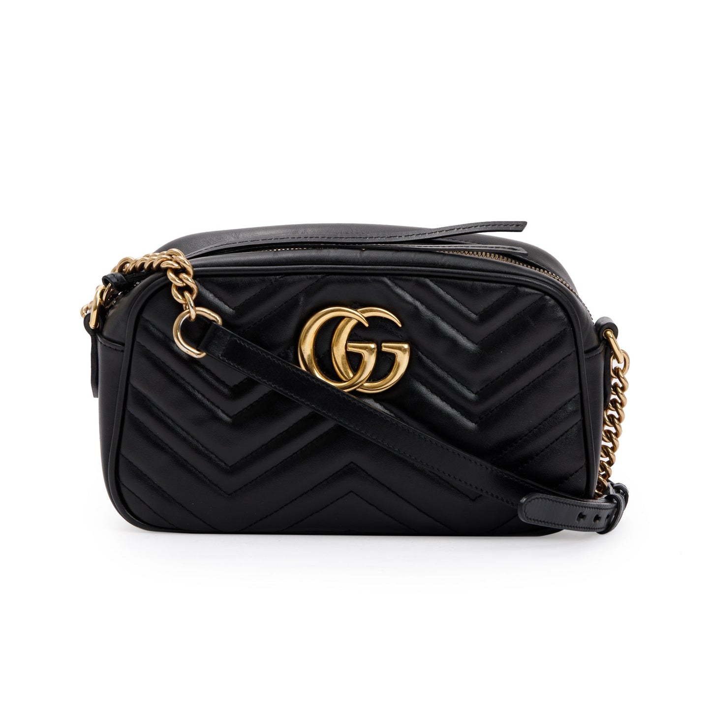 Gucci Black GG Marmont Matelasse Small Shoulder Bag