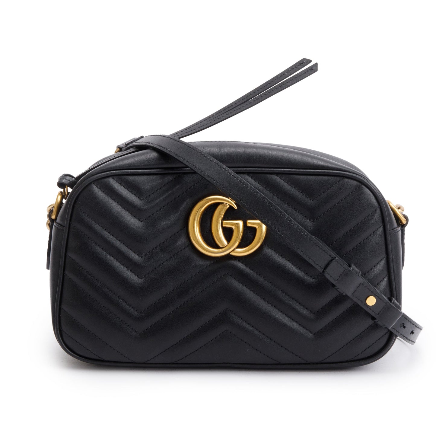 Gucci Black GG Marmont Matelasse Small Shoulder Bag