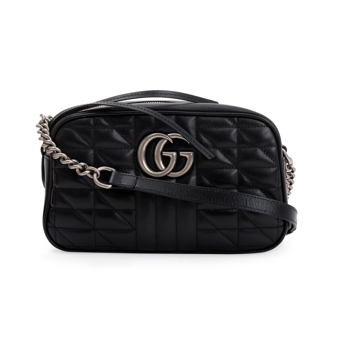 Gucci Black GG Marmont Matelasse Small Shoulder Bag