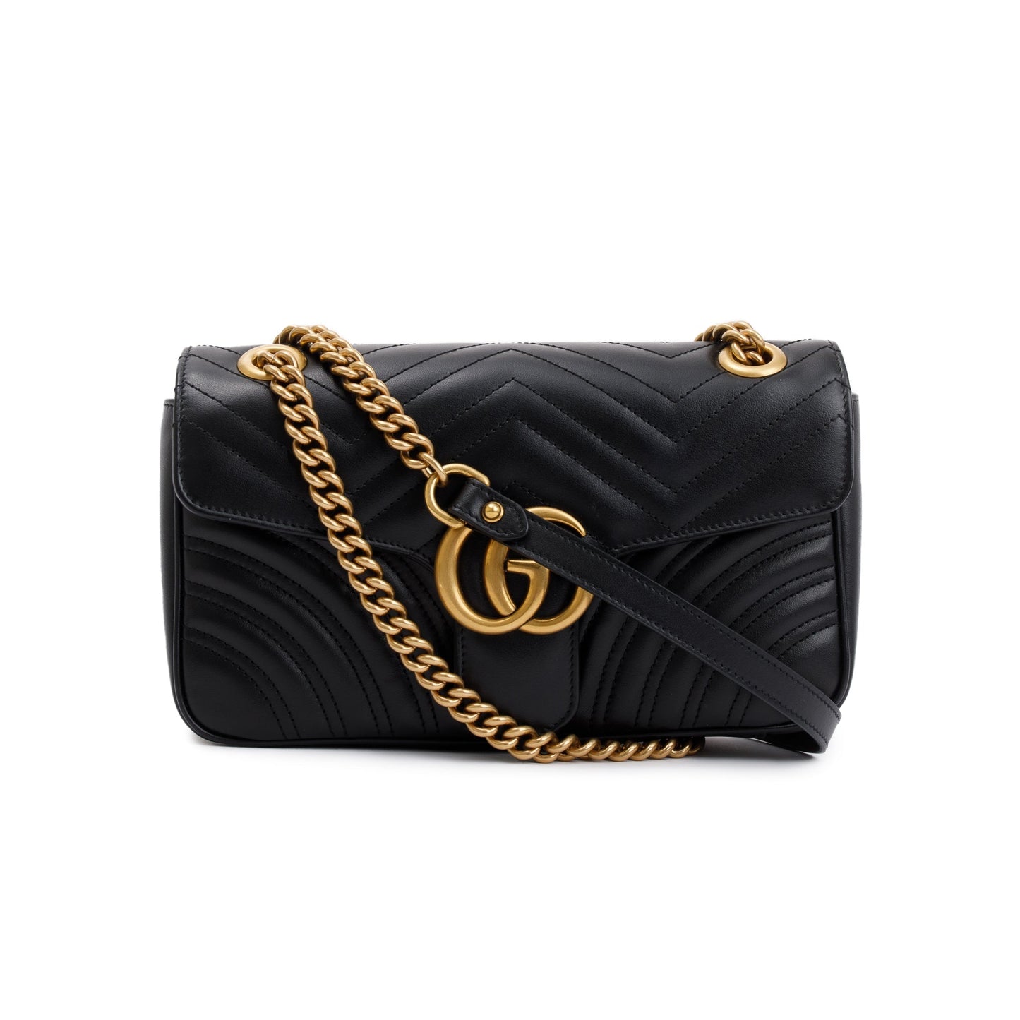 Gucci Black GG Marmont Matelasse Small Shoulder Bag