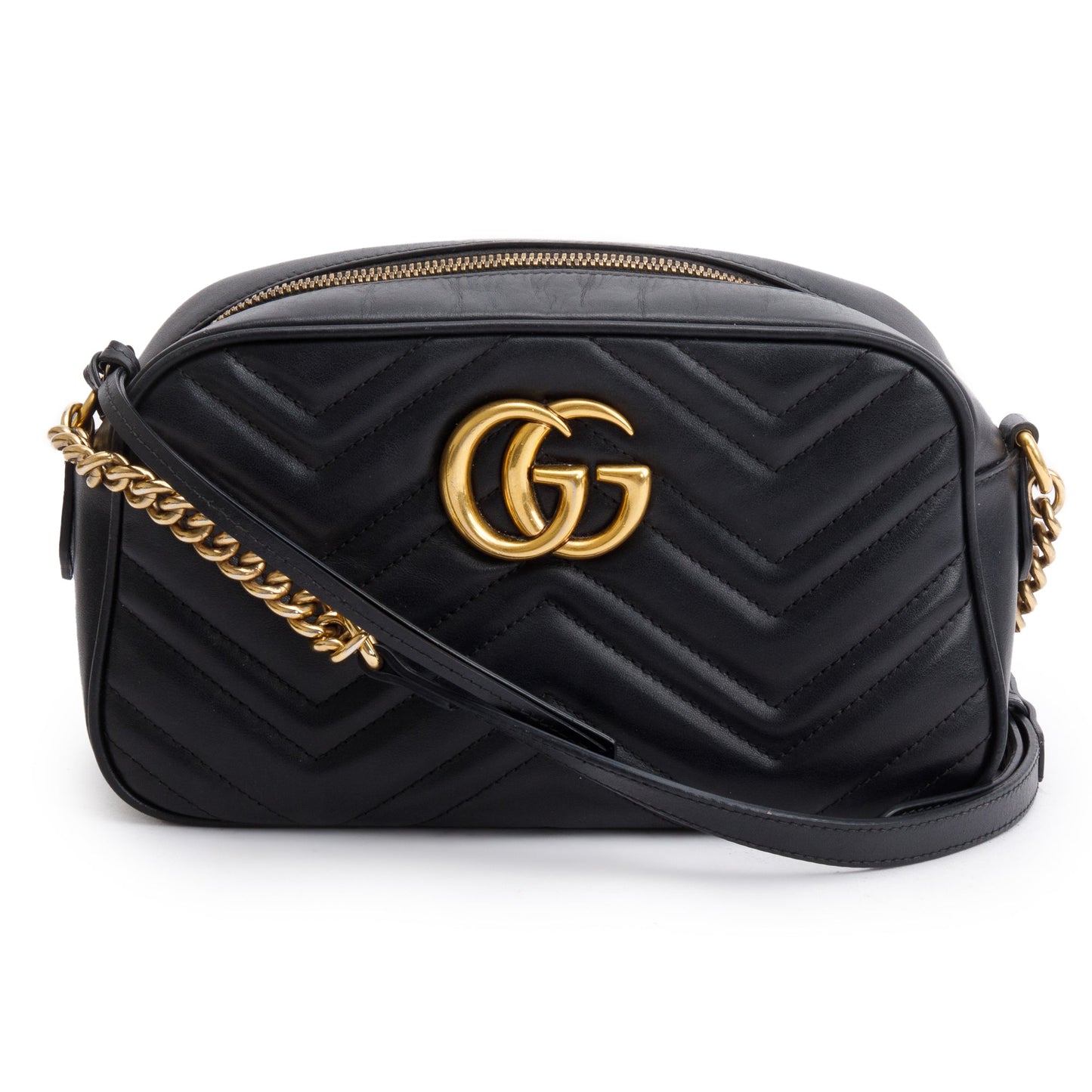 Gucci Black GG Marmont Matelasse Small Shoulder Bag