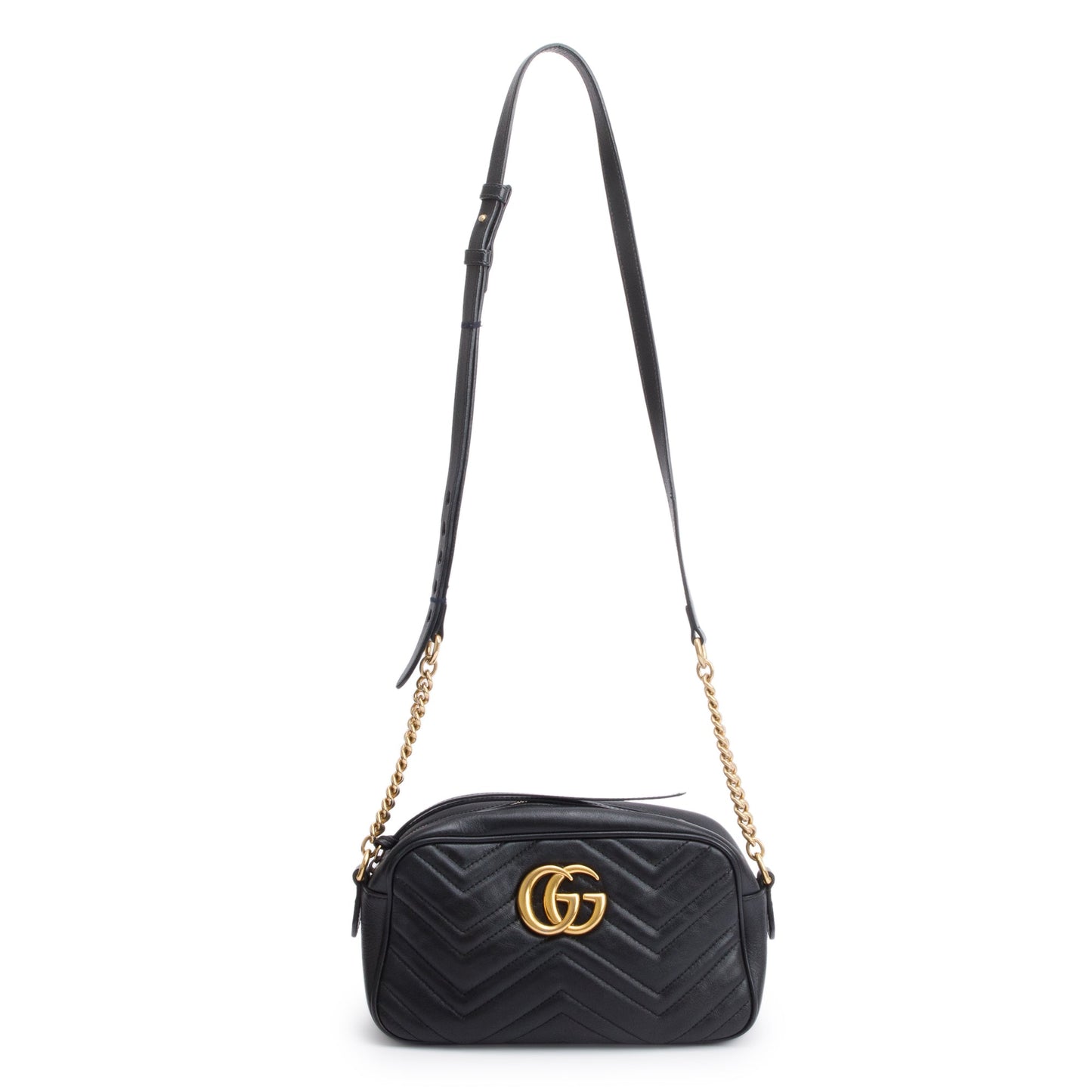 Gucci Black GG Marmont Matelasse Small Shoulder Bag