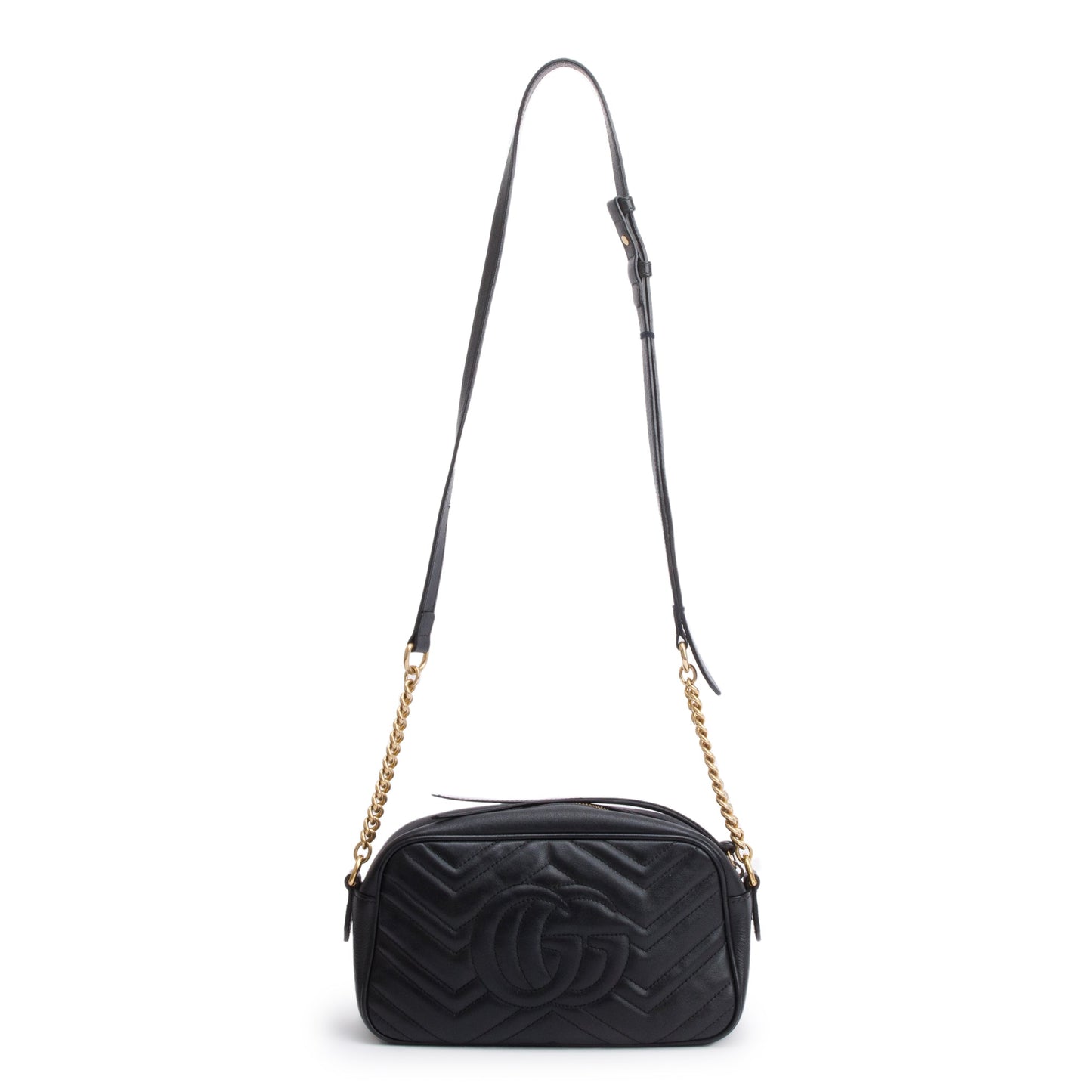 Gucci Black GG Marmont Matelasse Small Shoulder Bag