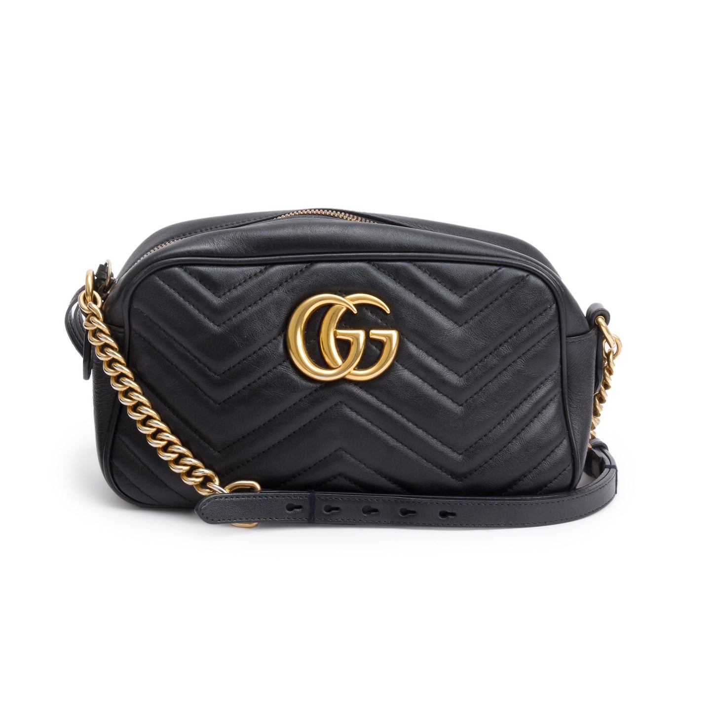 Gucci Black GG Marmont Matelasse Small Shoulder Bag