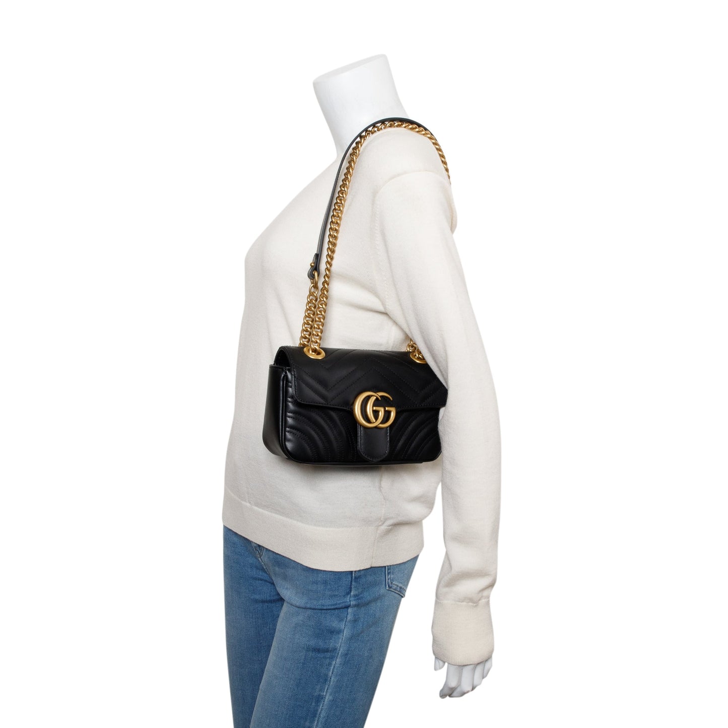 Gucci Black GG Marmont Mini Shoulder Bag