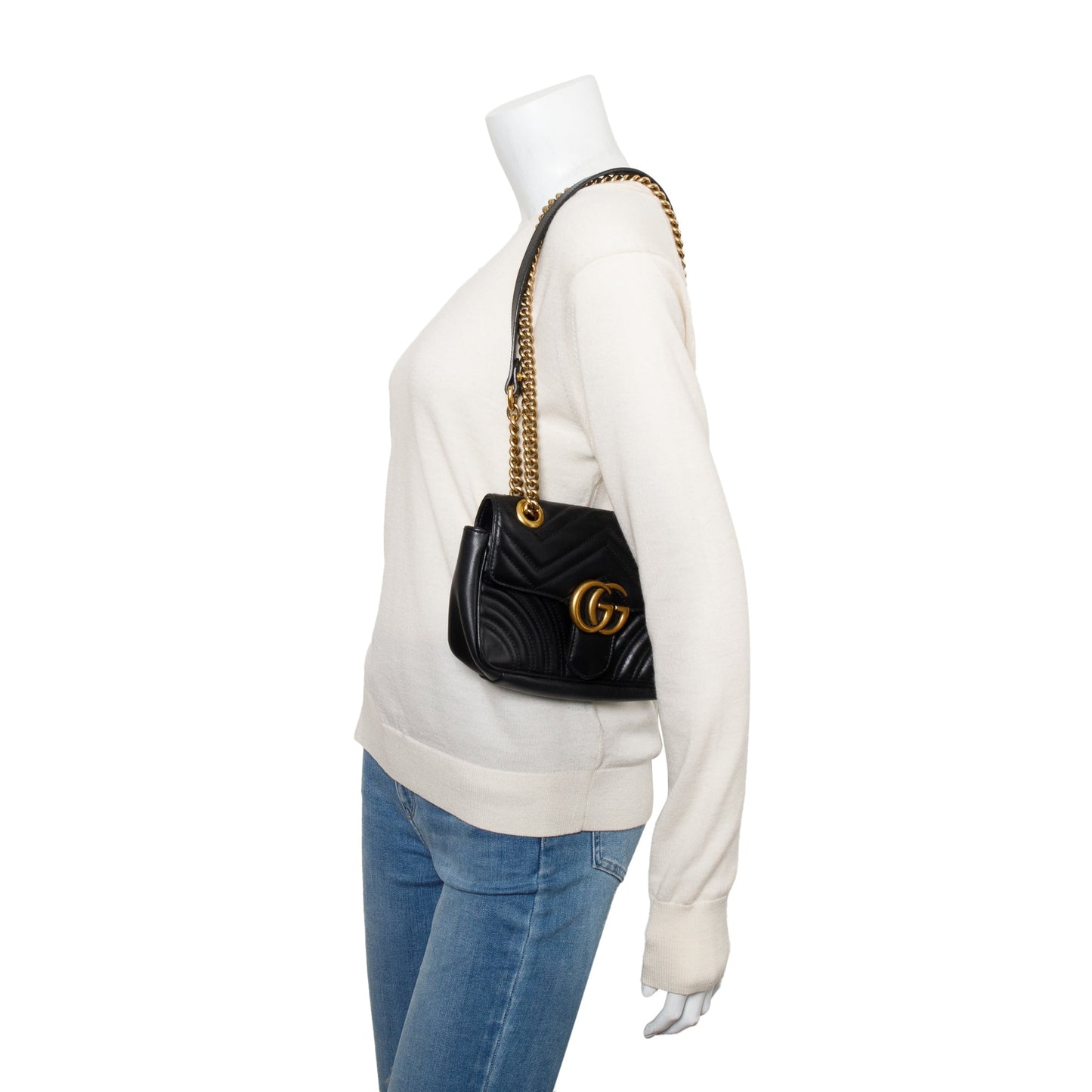 Gucci Black GG Marmont Mini Shoulder Bag