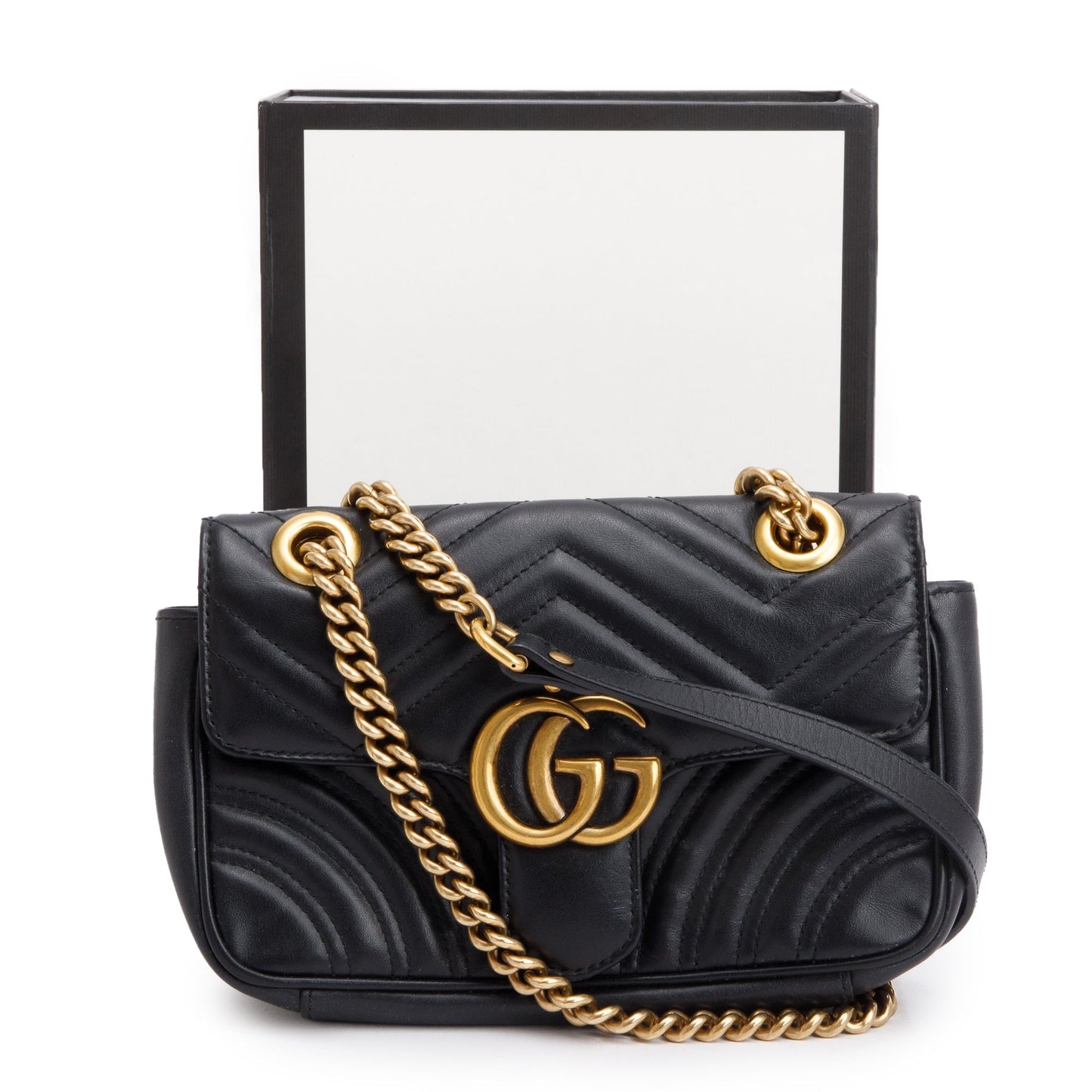 Gucci Black GG Marmont Mini Shoulder Bag