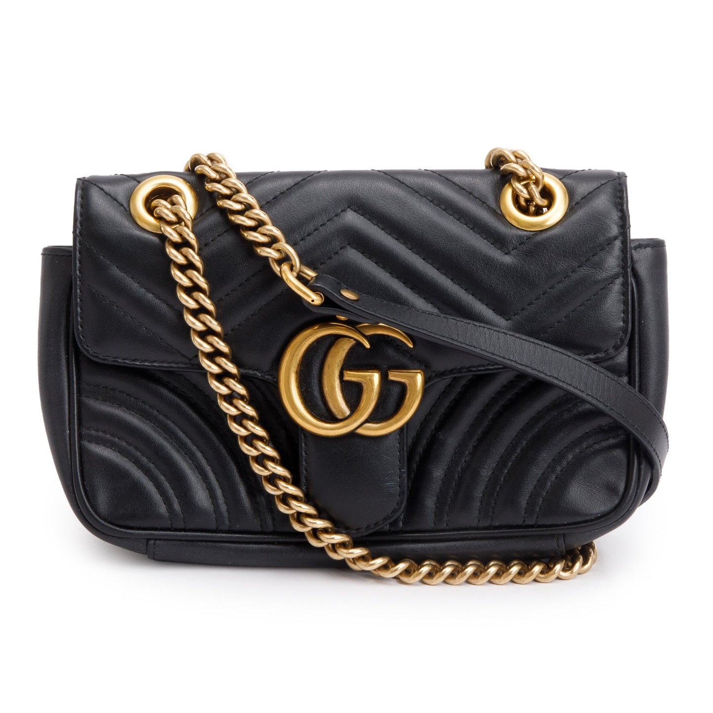 Gucci Black GG Marmont Mini Shoulder Bag