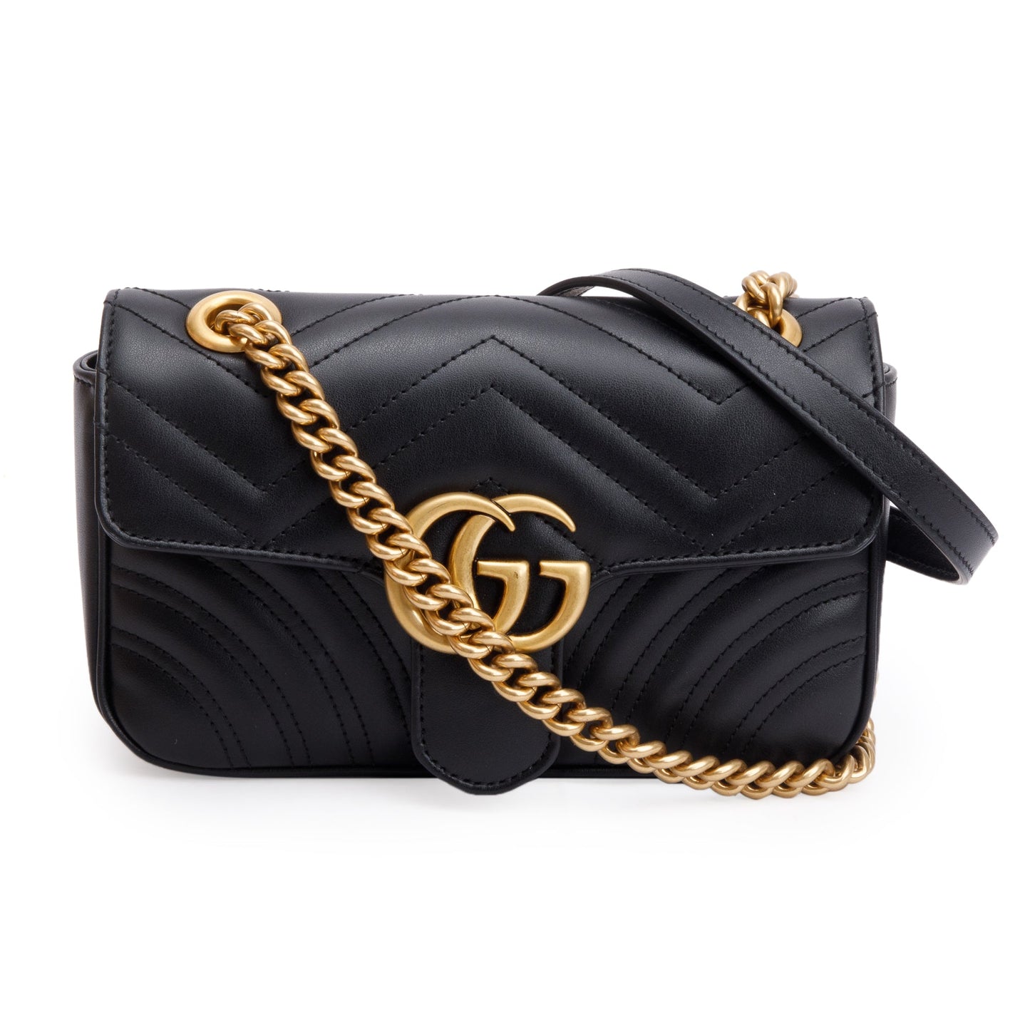 Gucci Black GG Marmont Mini Shoulder Bag