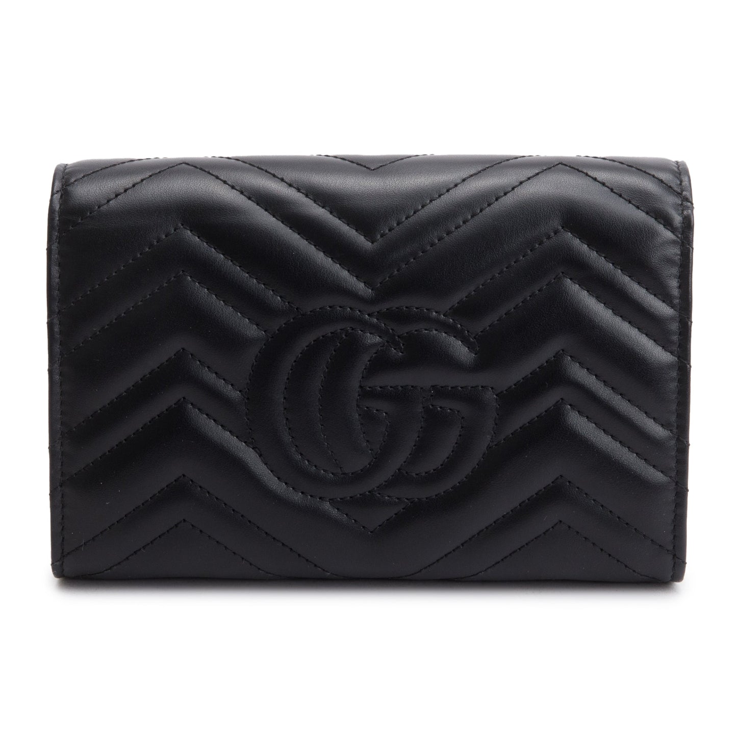 Gucci Black GG Marmont Mini Wallet on Chain