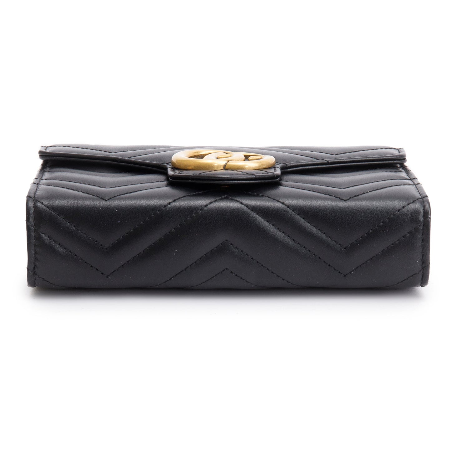 Gucci Black GG Marmont Mini Wallet on Chain