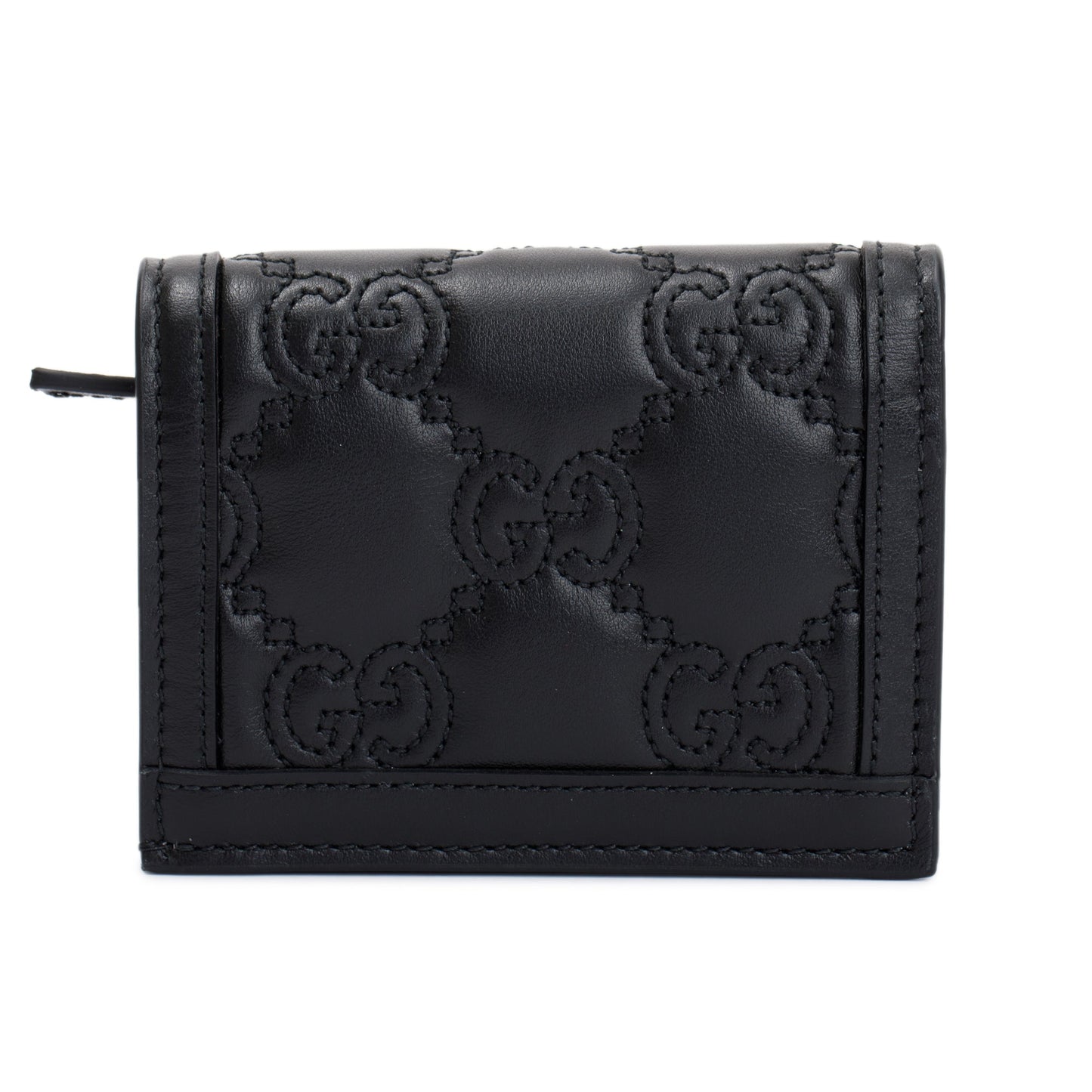 Gucci Black GG Matelasse Leather Card Case Wallet