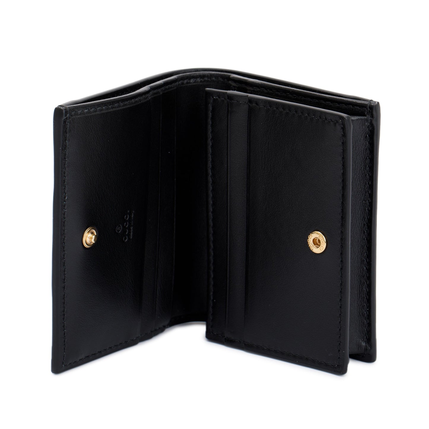 Gucci Black GG Matelasse Leather Card Case Wallet