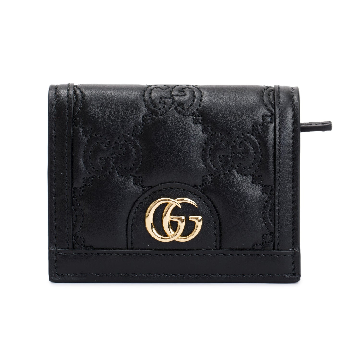 Gucci Black GG Matelasse Leather Card Case Wallet