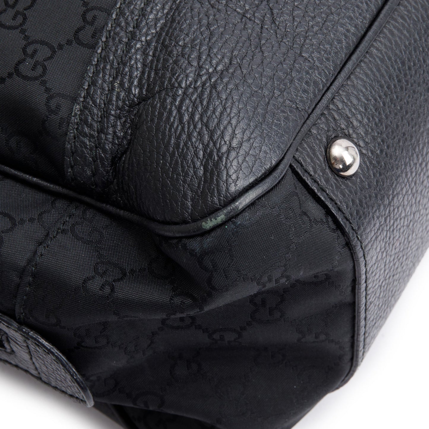 Gucci Black GG Nylon Large Princy Boston Bag