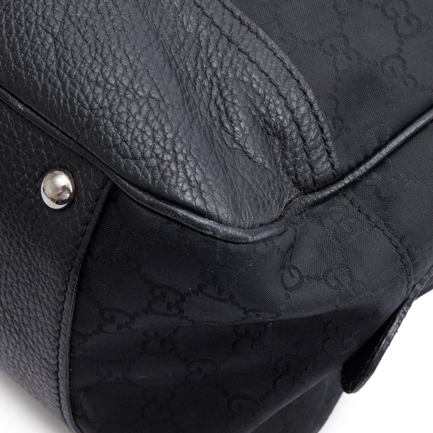 Gucci Black GG Nylon Large Princy Boston Bag