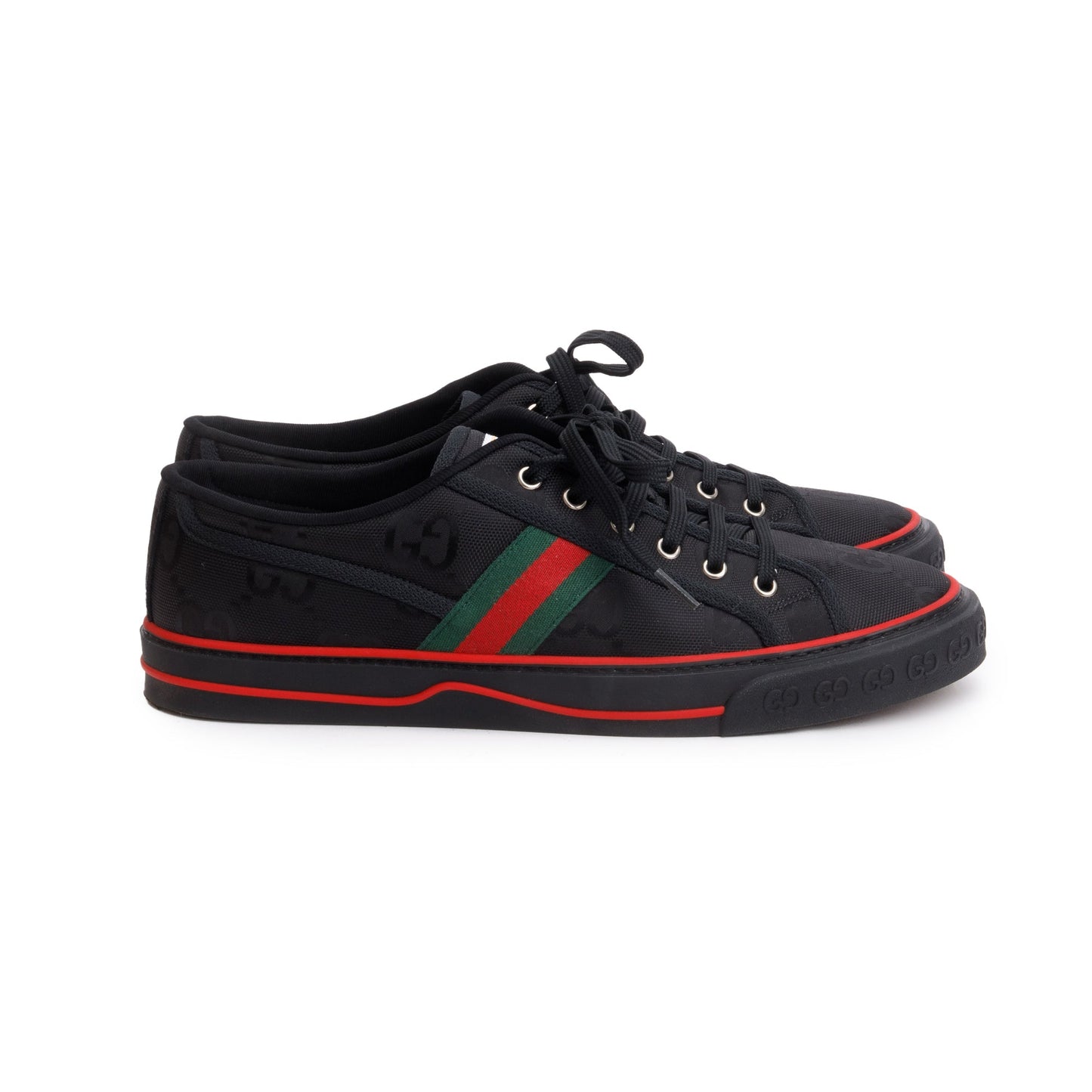 Gucci Black GG Nylon Web Men's Tennis 1977 Sneakers, Size 11.5