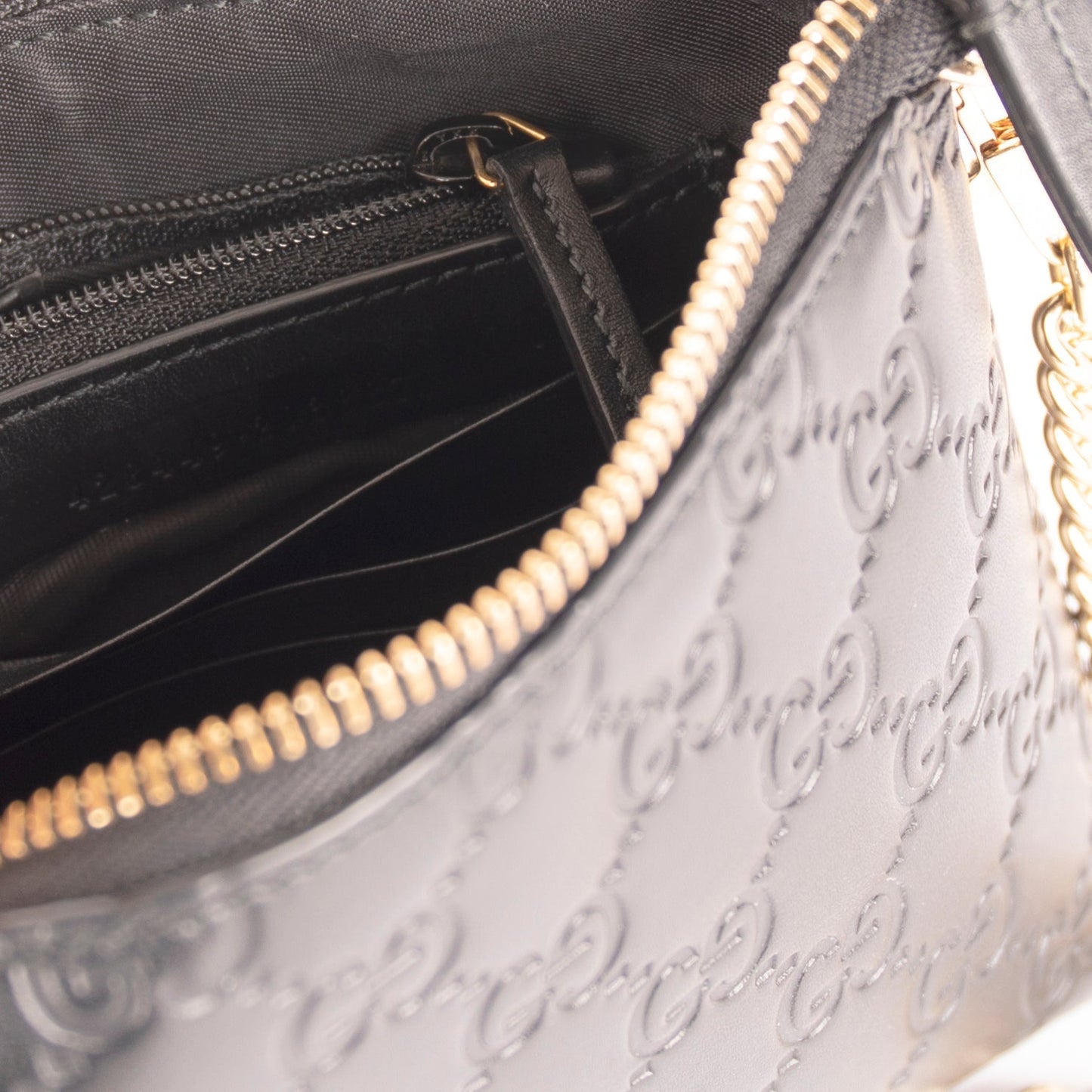 Gucci Black GG Signature Chain Wallet