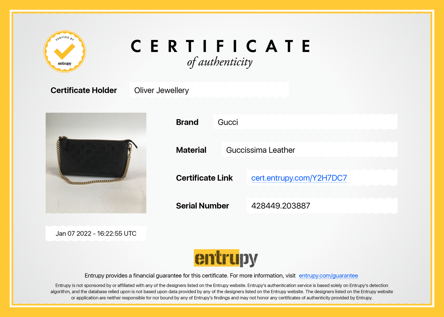 Gucci Black GG Signature Chain Wallet