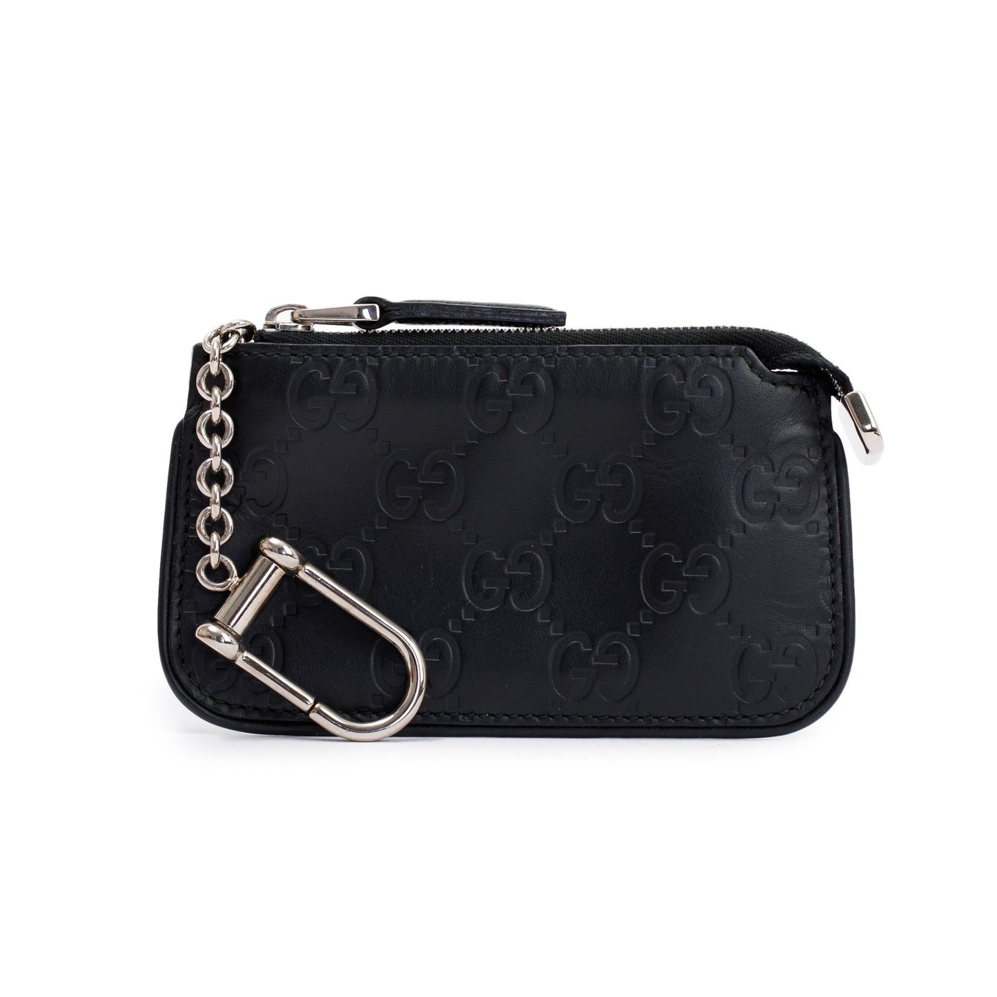 Gucci Black GG Signature Leather Key Pouch
