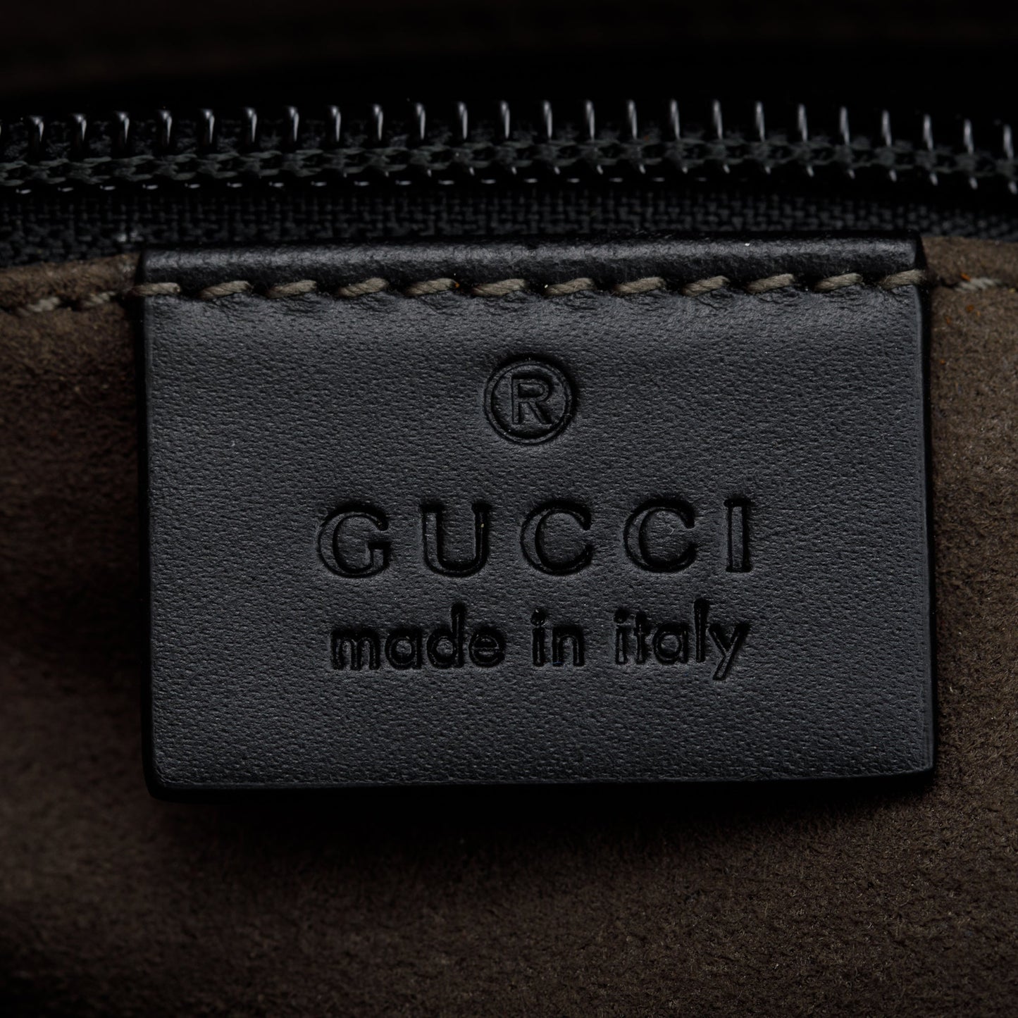 Gucci Black GG Signature Leather Medium Messenger Bag