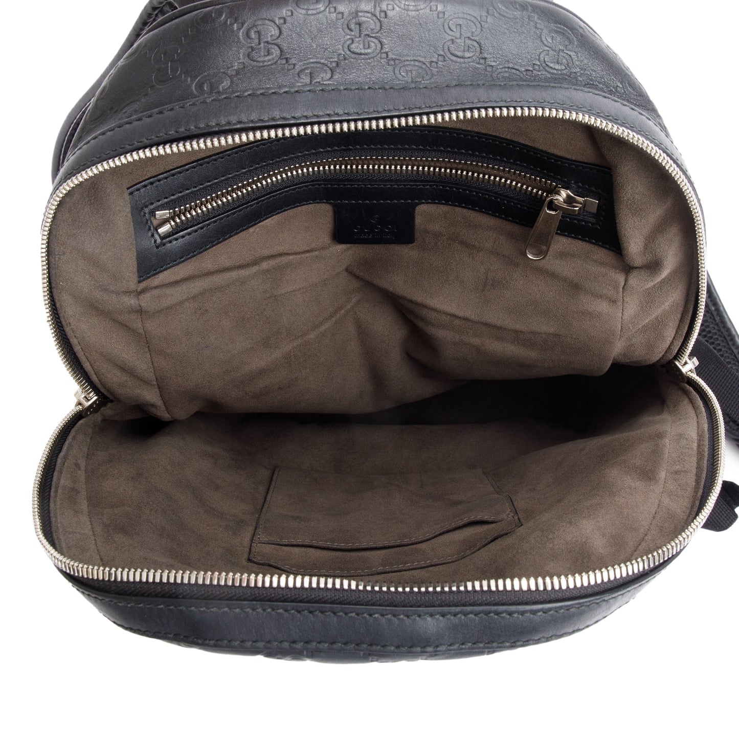 Gucci Black GG Signature Leather Small Backpack