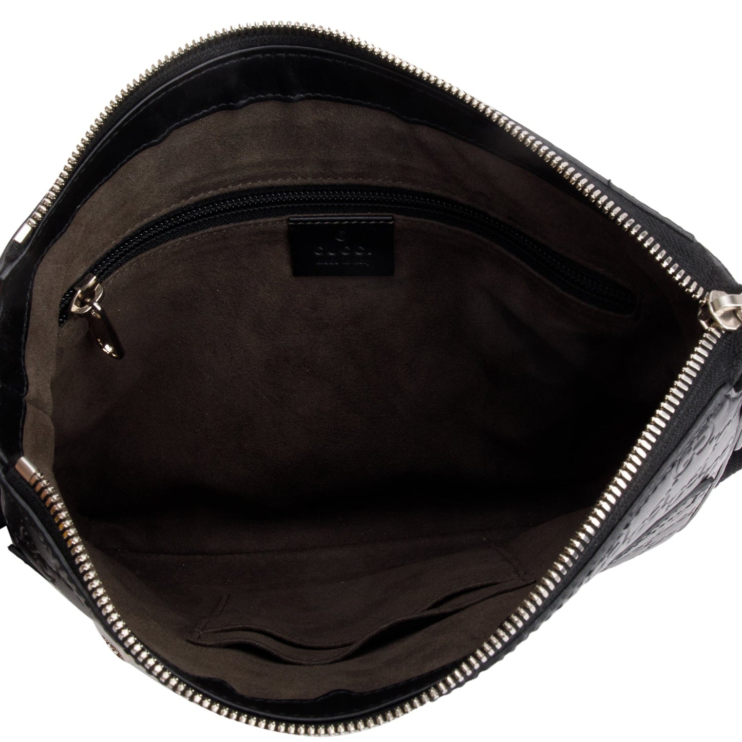 Gucci Black GG Signature Leather Small Messenger Bag