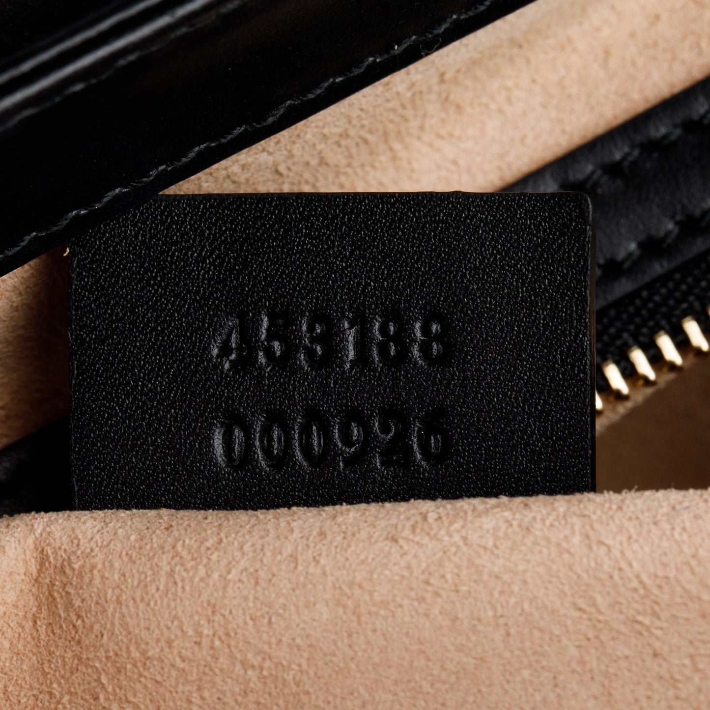 Gucci Black GG Signature Leather Small Padlock Top Bag