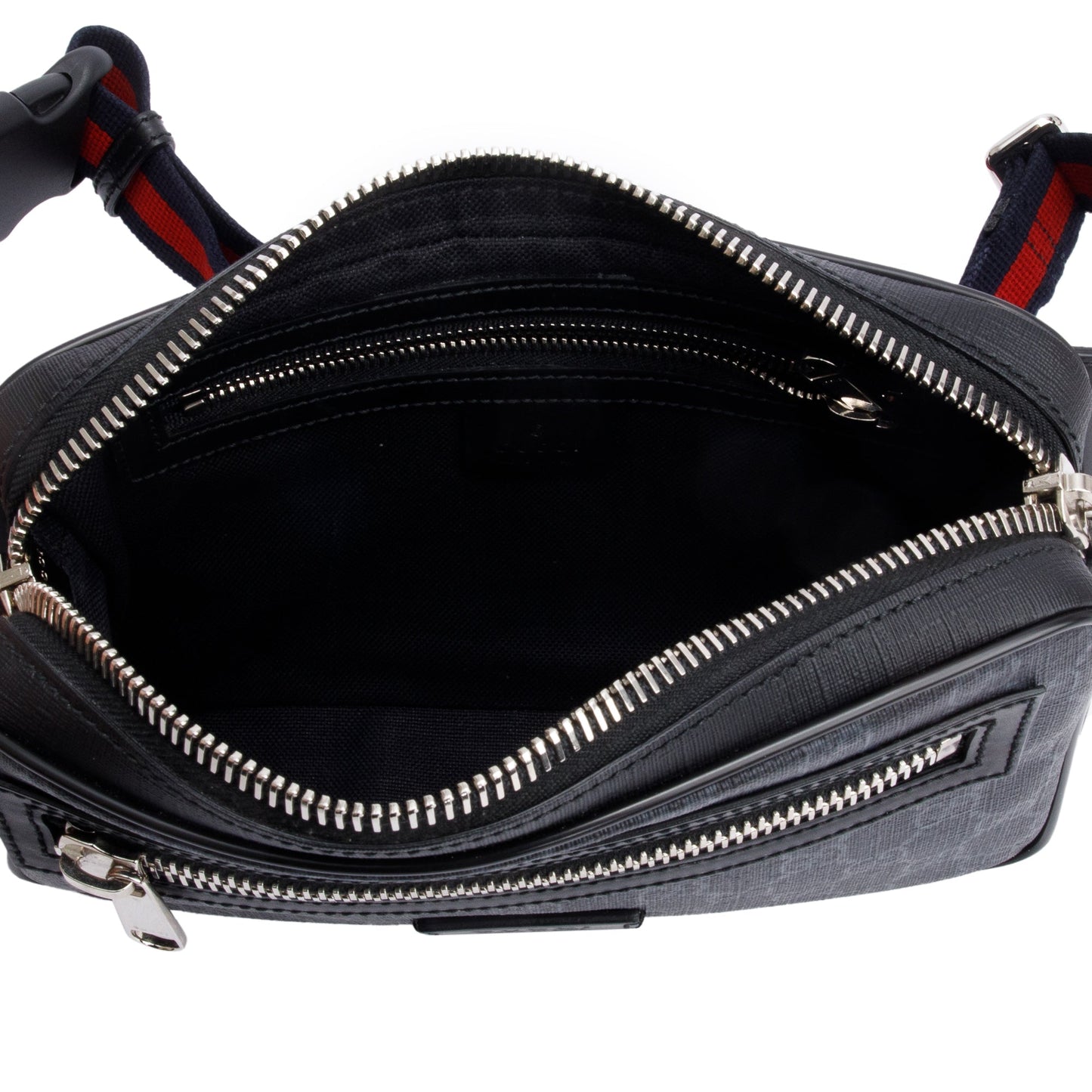 Gucci Black GG Supreme Belt Bag with Zip Pocket
