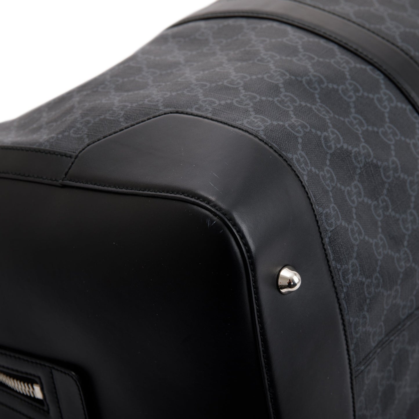 Gucci Black GG Supreme Canvas Carry-On Duffle Bag
