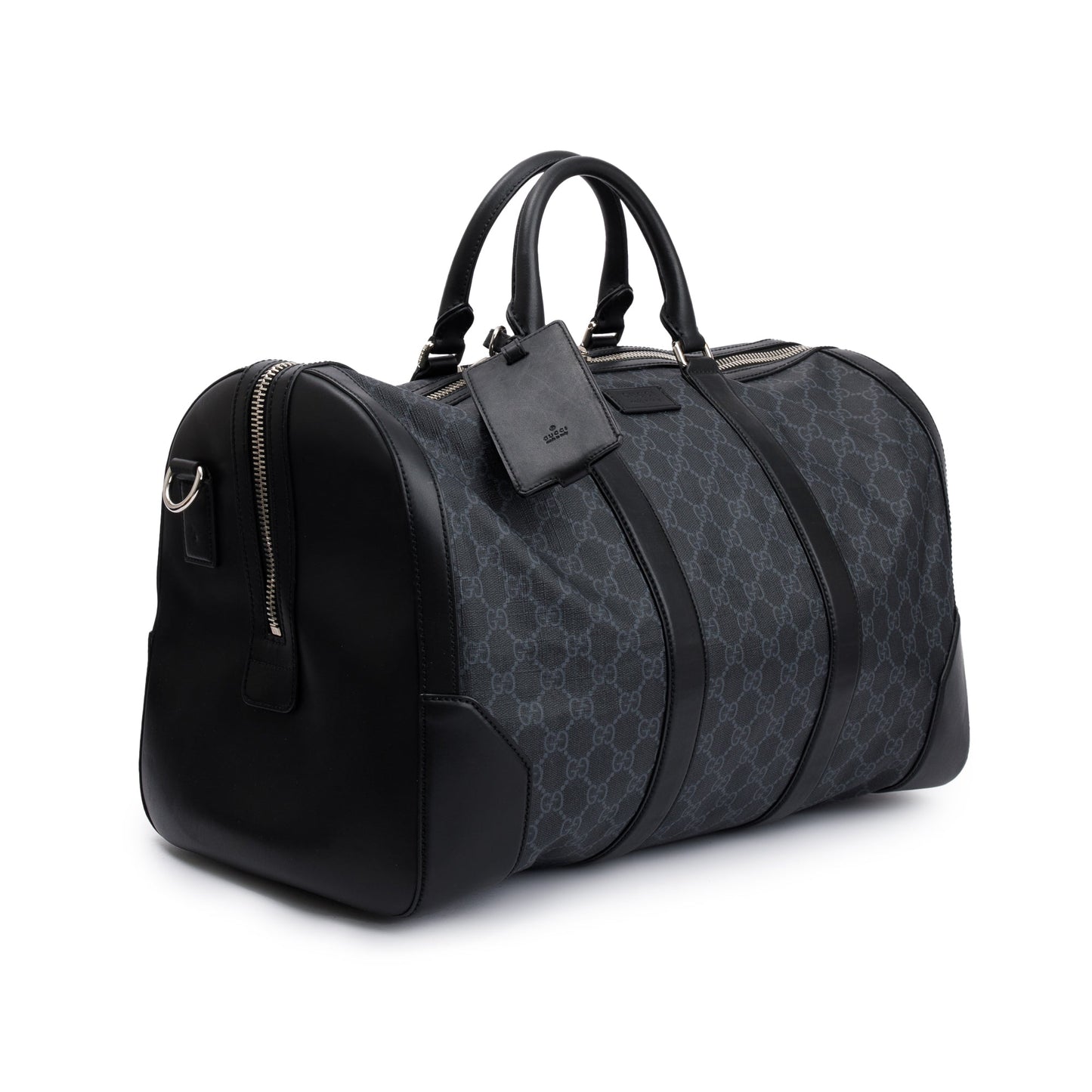 Gucci Black GG Supreme Canvas Carry-On Duffle Bag