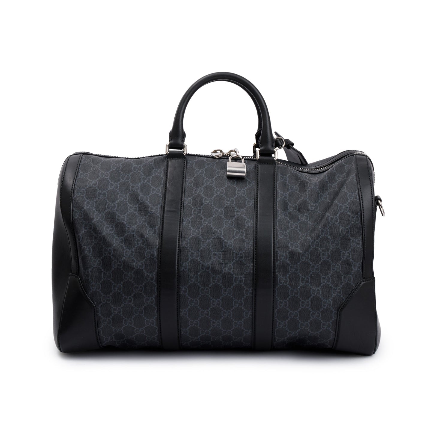 Gucci Black GG Supreme Canvas Carry-On Duffle Bag