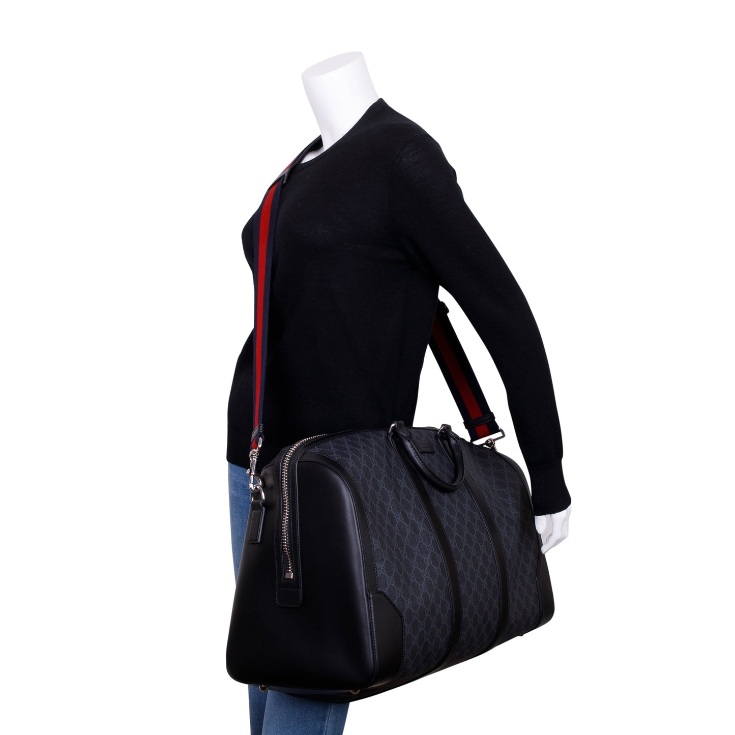 Gucci Black GG Supreme Canvas Cary-On Duffle Bag