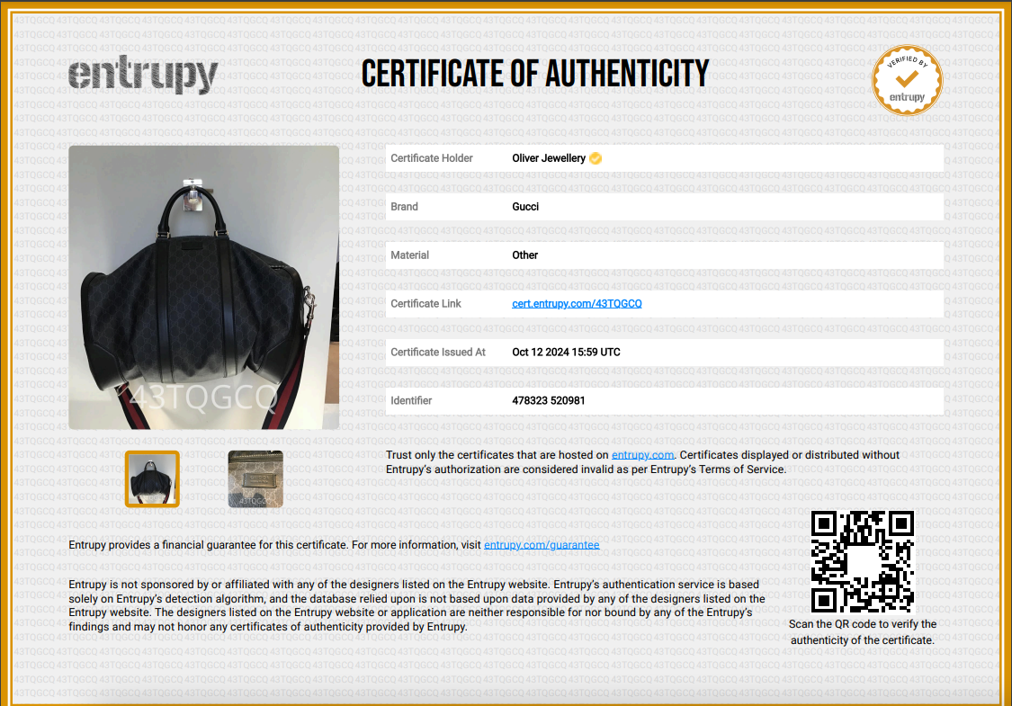 Gucci Black GG Supreme Canvas Large Carry-On Duffle Bag