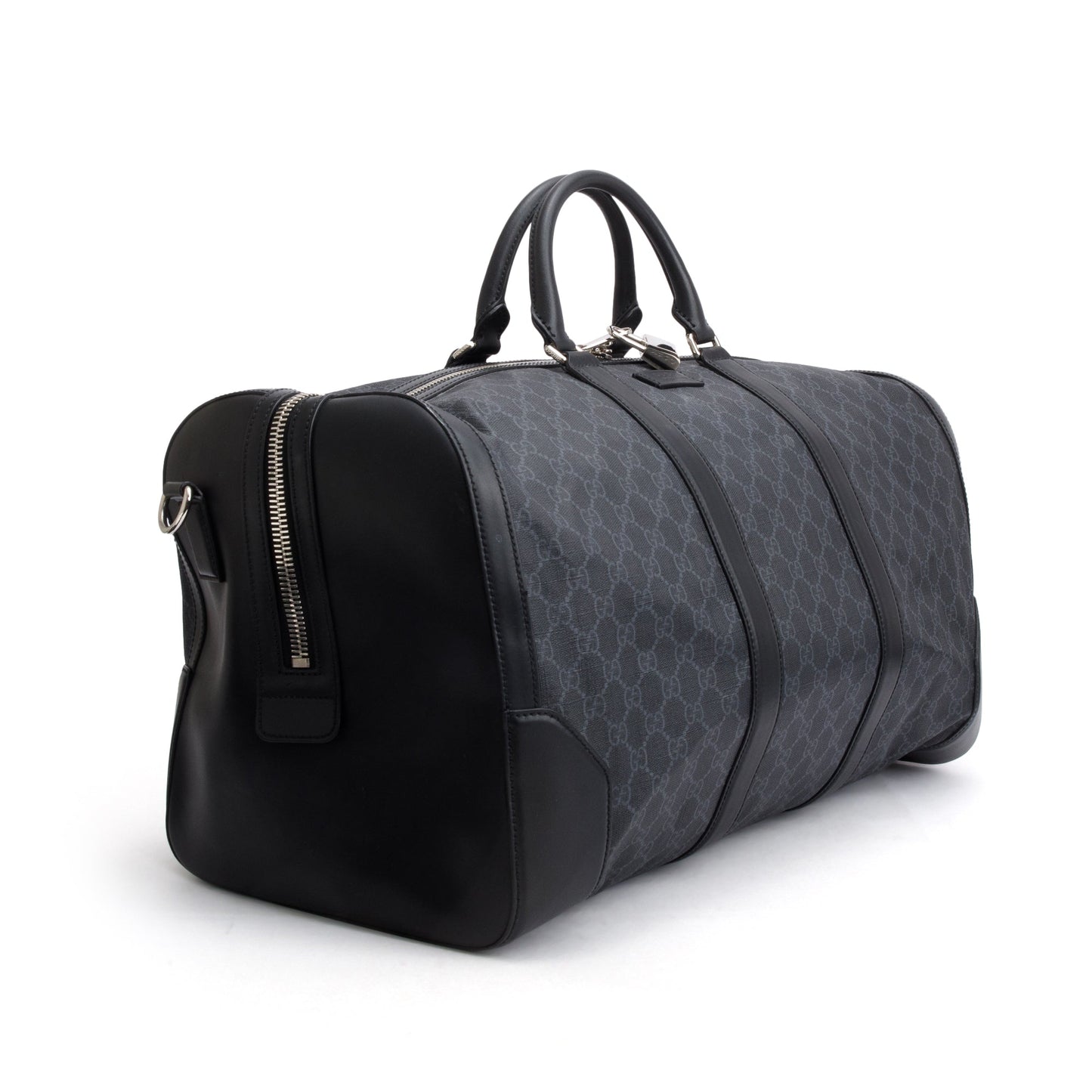Gucci Black GG Supreme Canvas Large Carry-On Duffle Bag