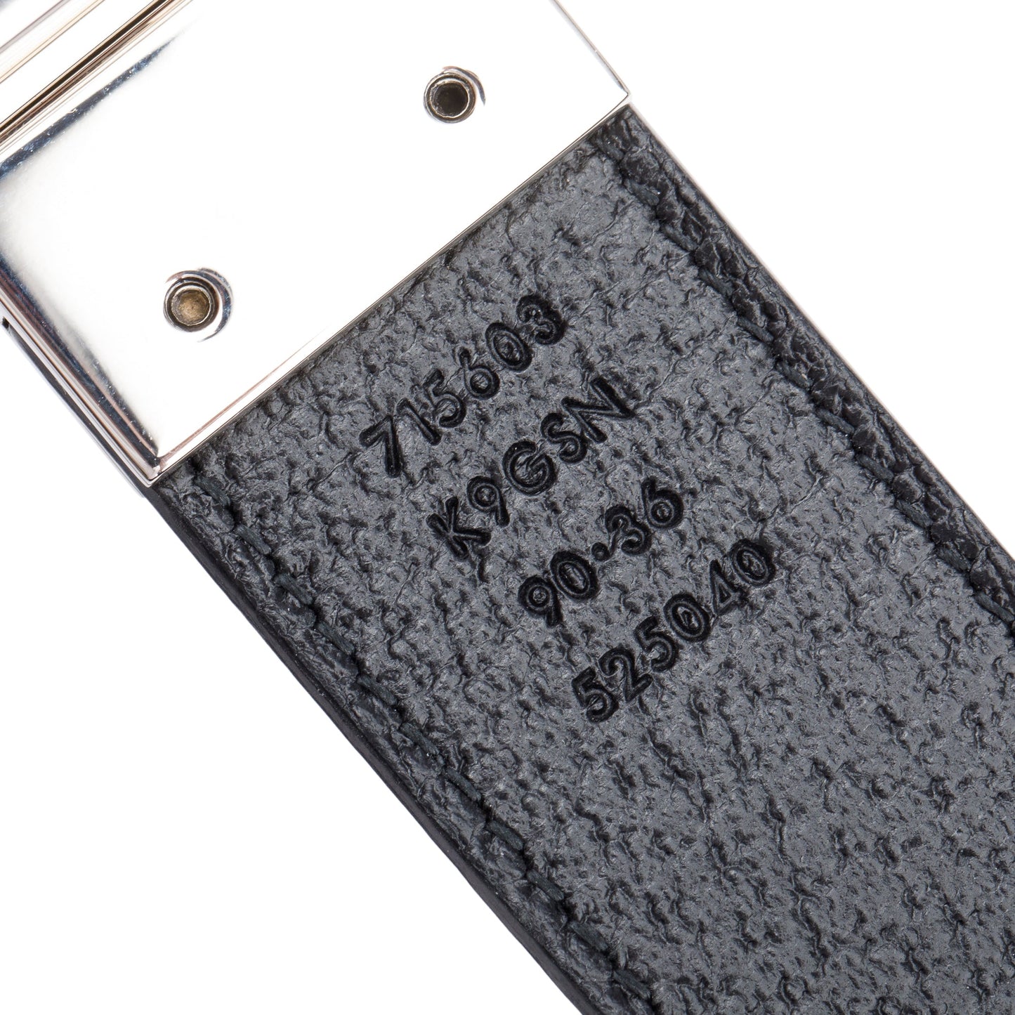Gucci Black GG Supreme Leather Reversible Belt with Square Interlocking G Buckle, 90 36
