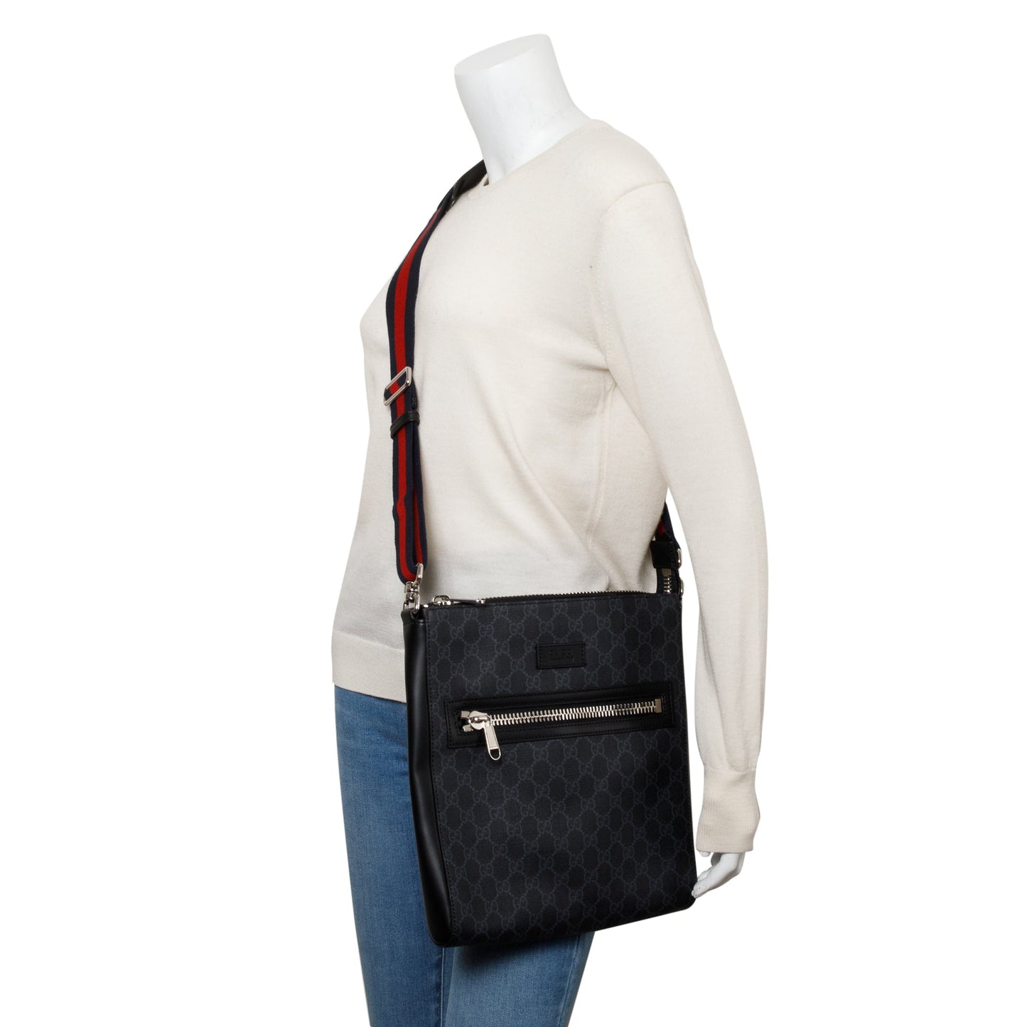 Gucci Black GG Supreme Messenger Bag