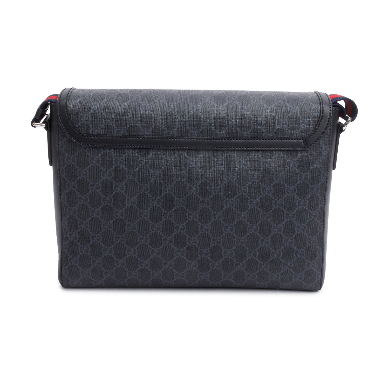 Gucci Black GG Supreme Messenger Flap Bag