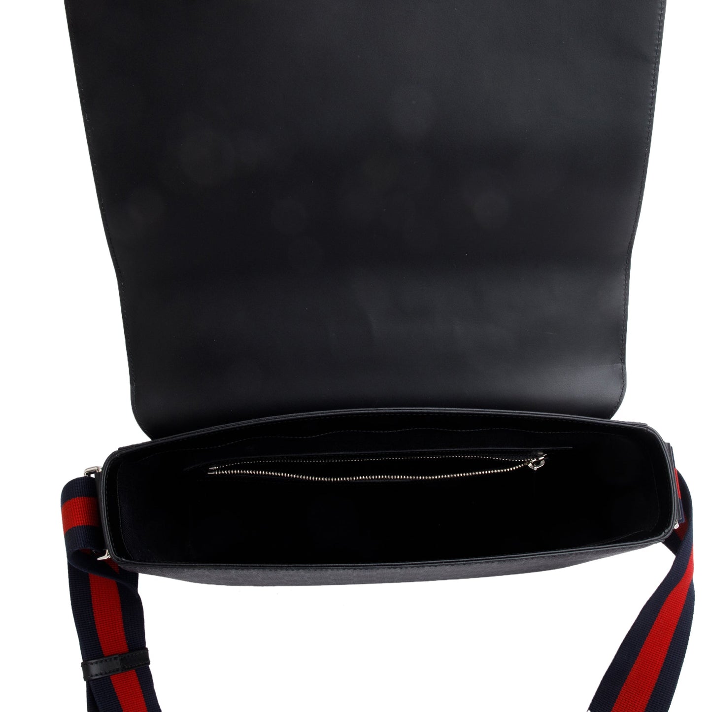 Gucci Black GG Supreme Messenger Flap Bag