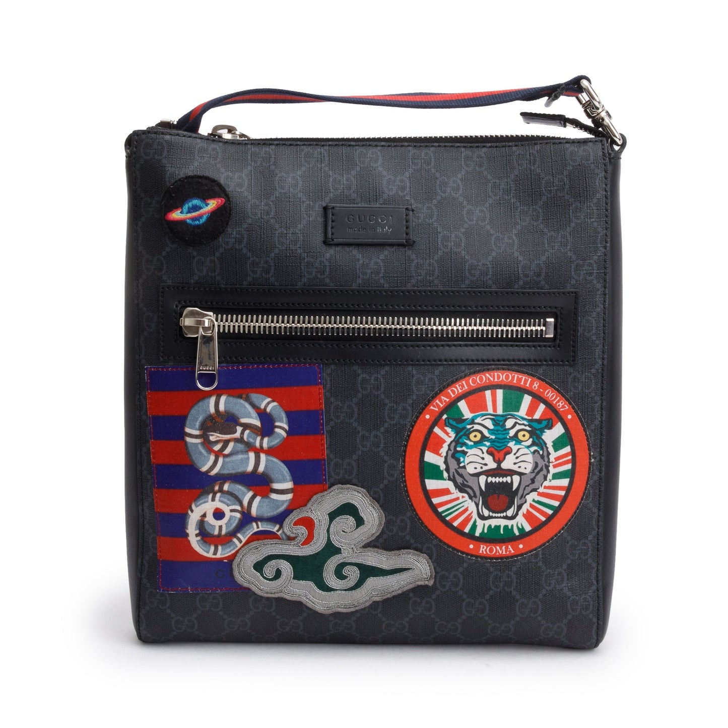 Gucci Black GG Supreme Night Courrier Messenger Bag