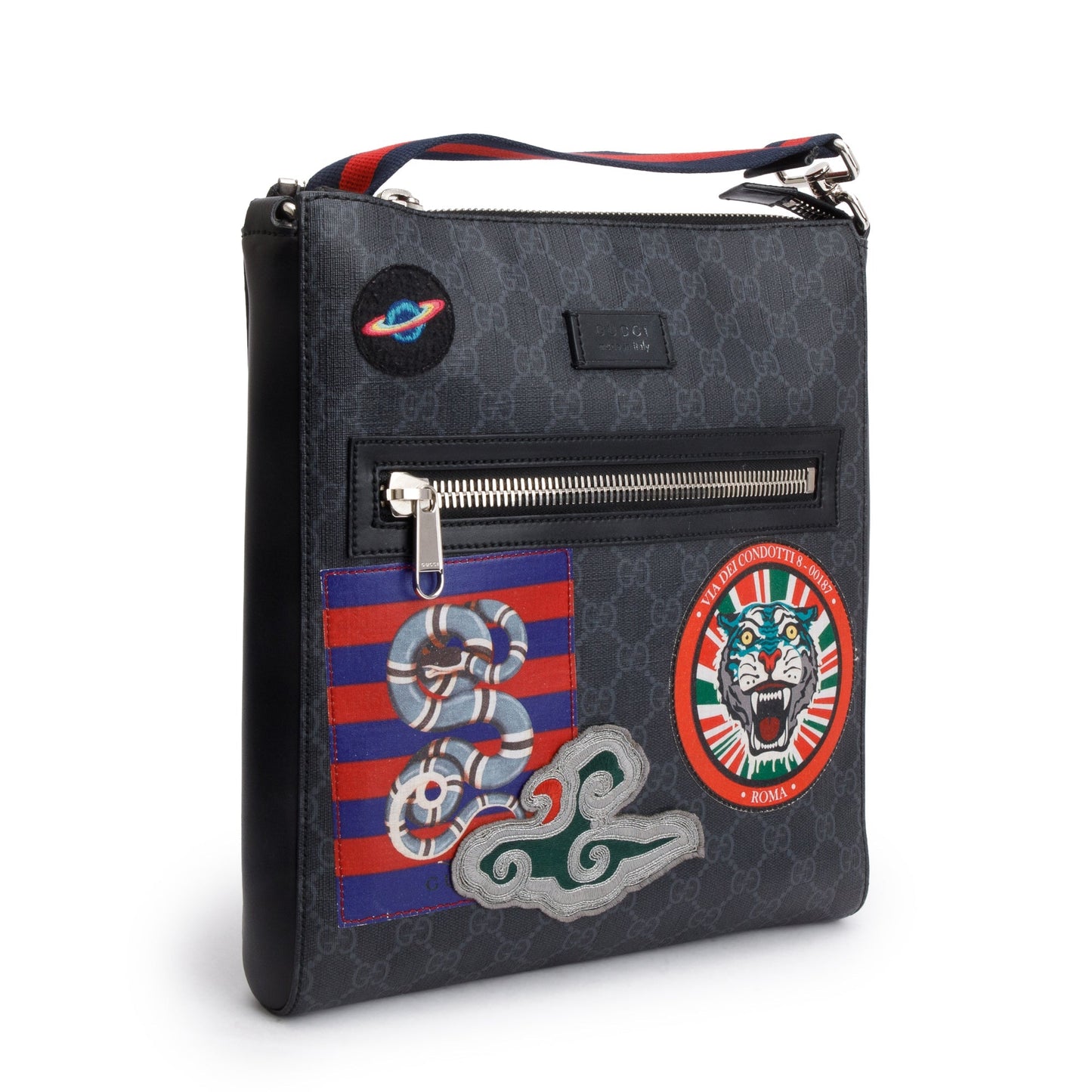 Gucci Black GG Supreme Night Courrier Messenger Bag