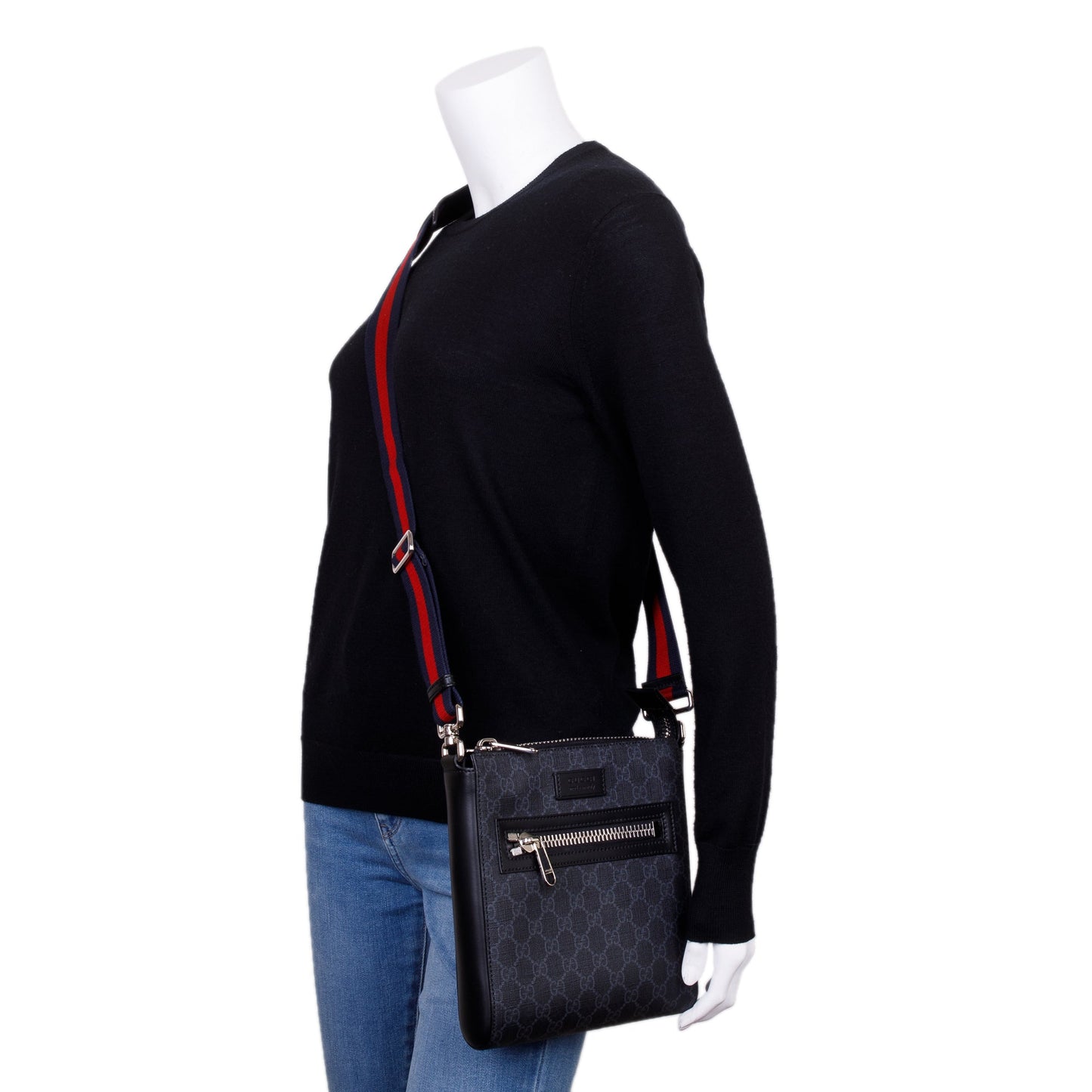 Gucci Black GG Supreme Small Messenger Bag