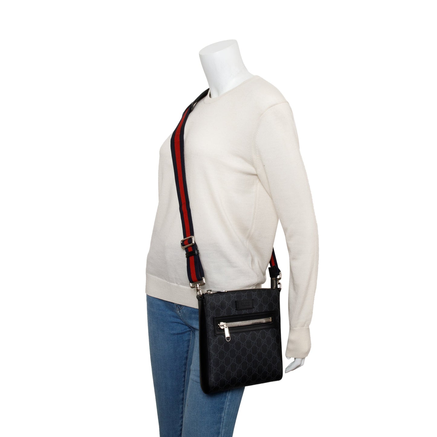 Gucci Black GG Supreme Small Messenger Bag
