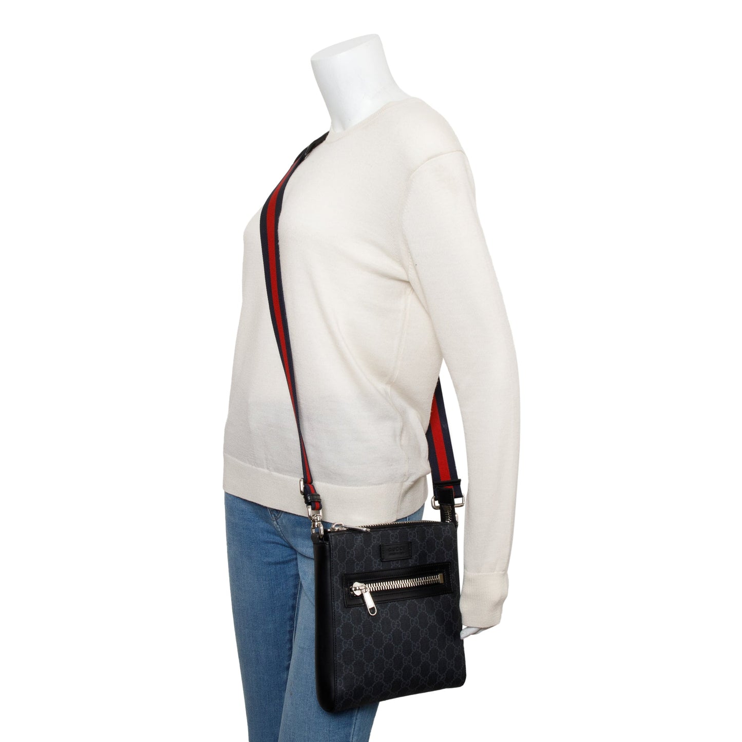 Gucci Black GG Supreme Small Messenger Bag