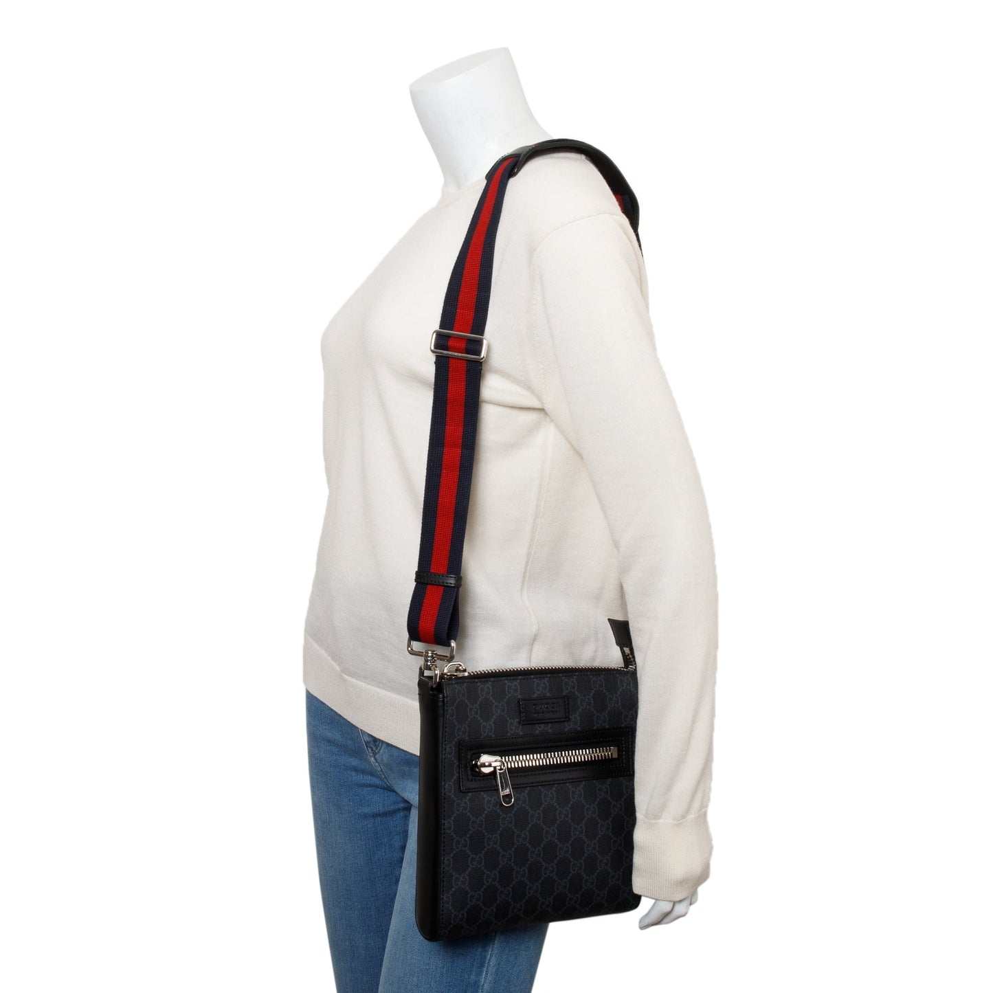 Gucci Black GG Supreme Small Messenger Bag