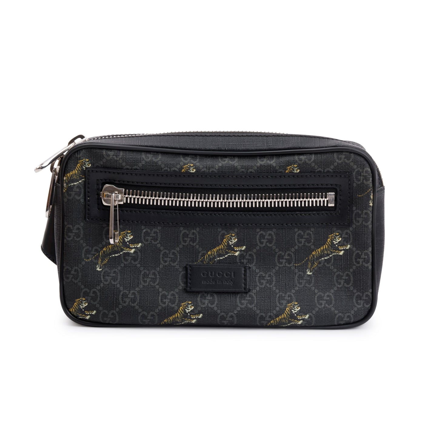 Gucci Black GG Supreme Tigers Belt Bag