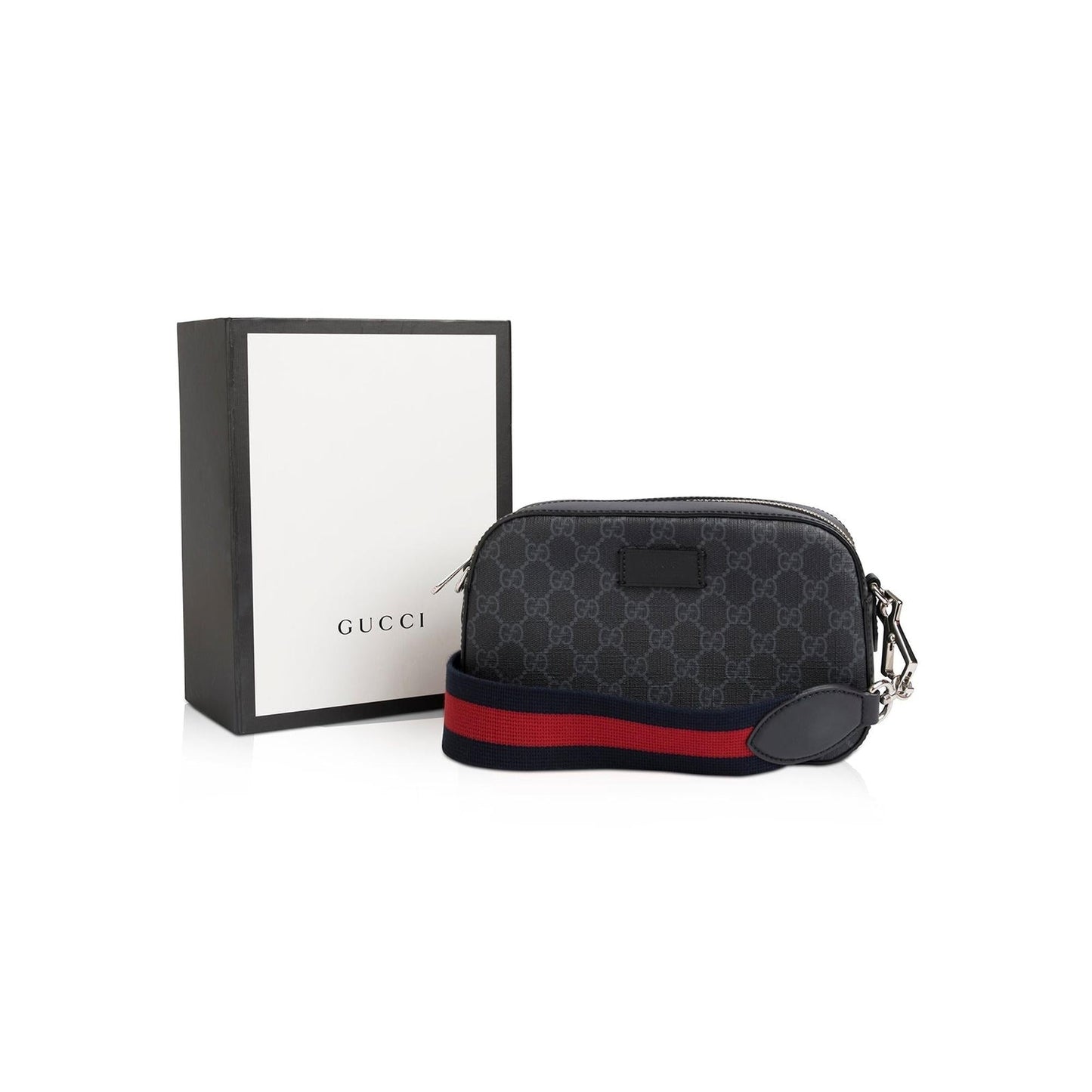 Gucci Black GG Supreme Web Shoulder Bag